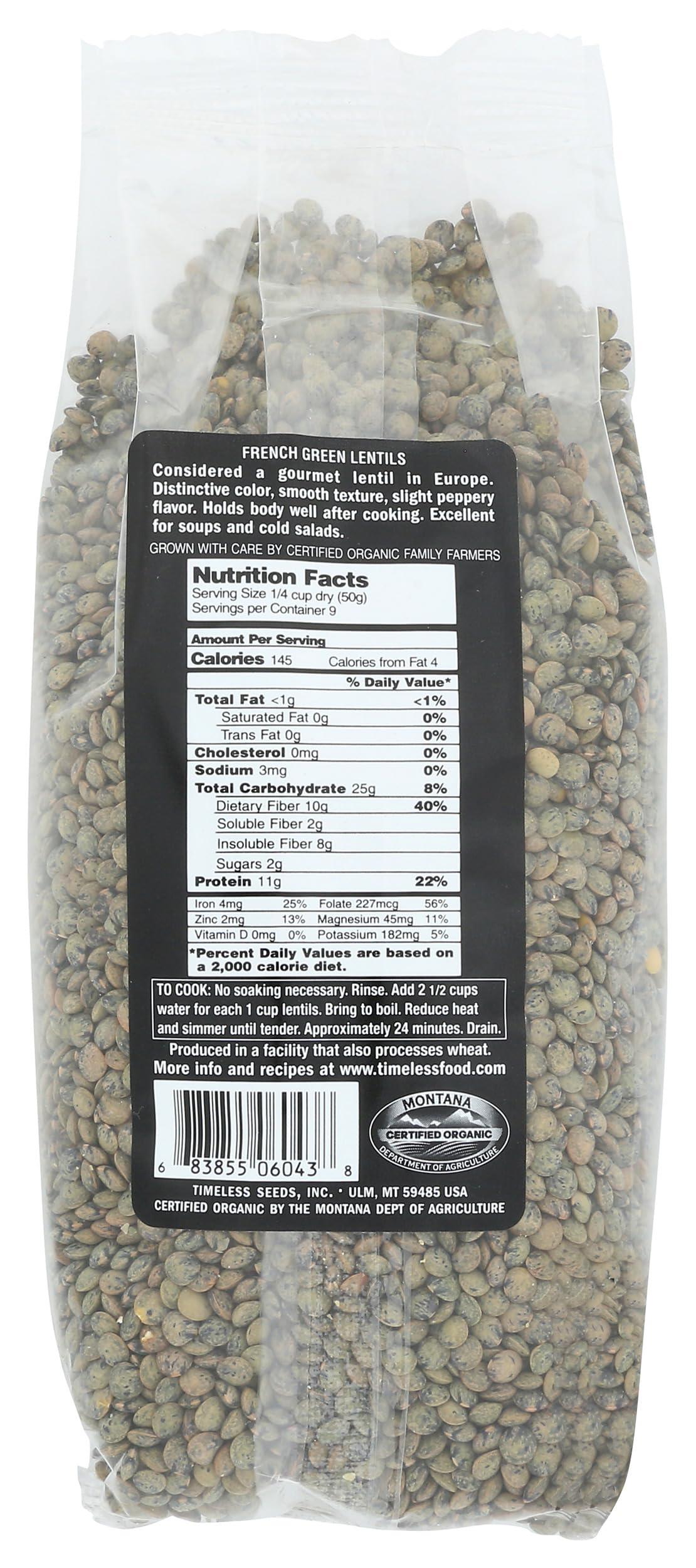 TIMELESS Organic Green Du Puy Lentils, 16 OZ - Image 2