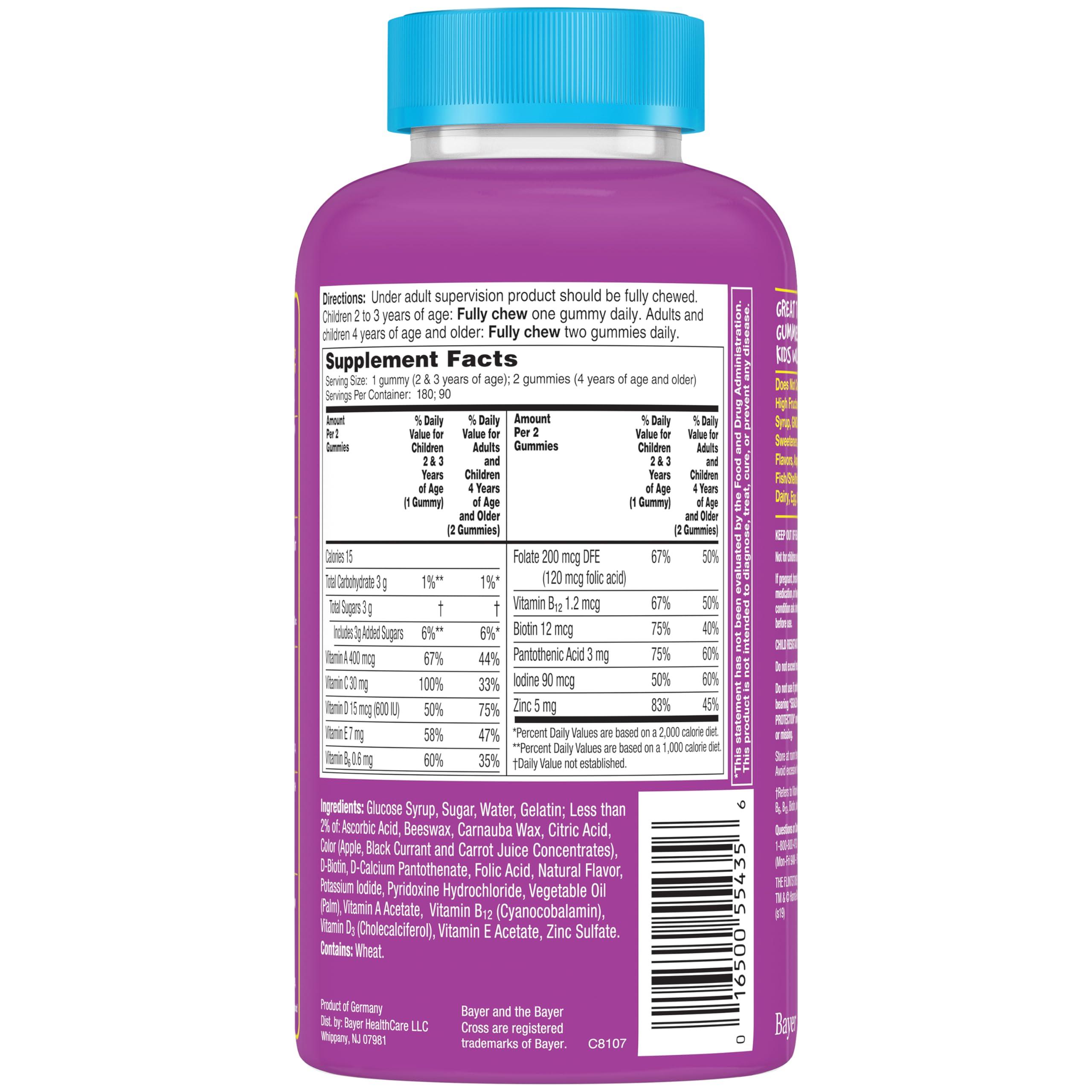 Flintstones Vitamins Complete Gummies, Kids Vitamins with Vitamin C for Toddlers and Children, Kids Multivitamin with Vitamin A, B6, B12, E & Zinc, 180 Count - Image 9