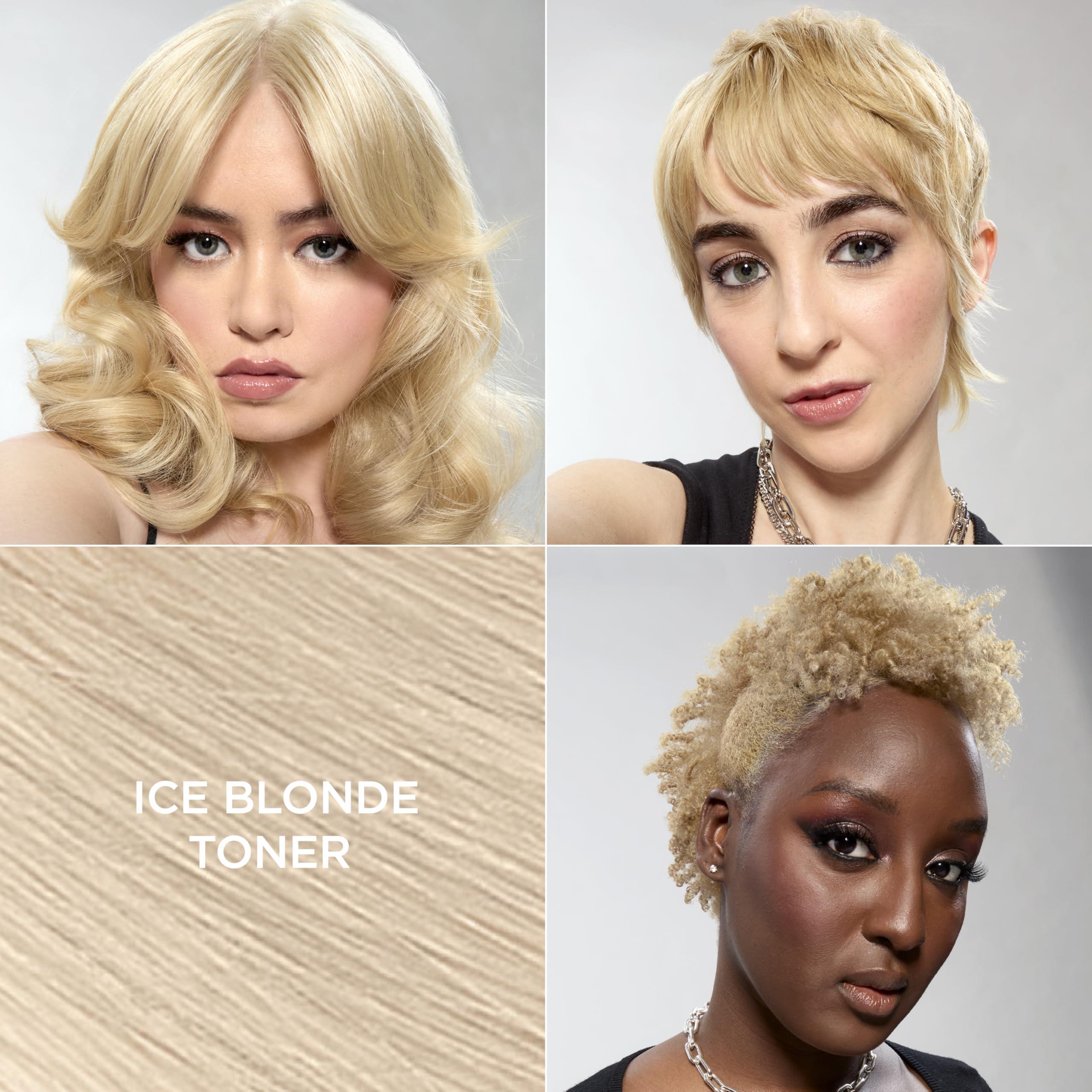 L'Oreal Paris Feria Long-Lasting Anti Brass Power Hair Toner, Ammonia Free Demi Permanent Hair Color, Ice Blonde Hair Toner, 1 Application - Image 2