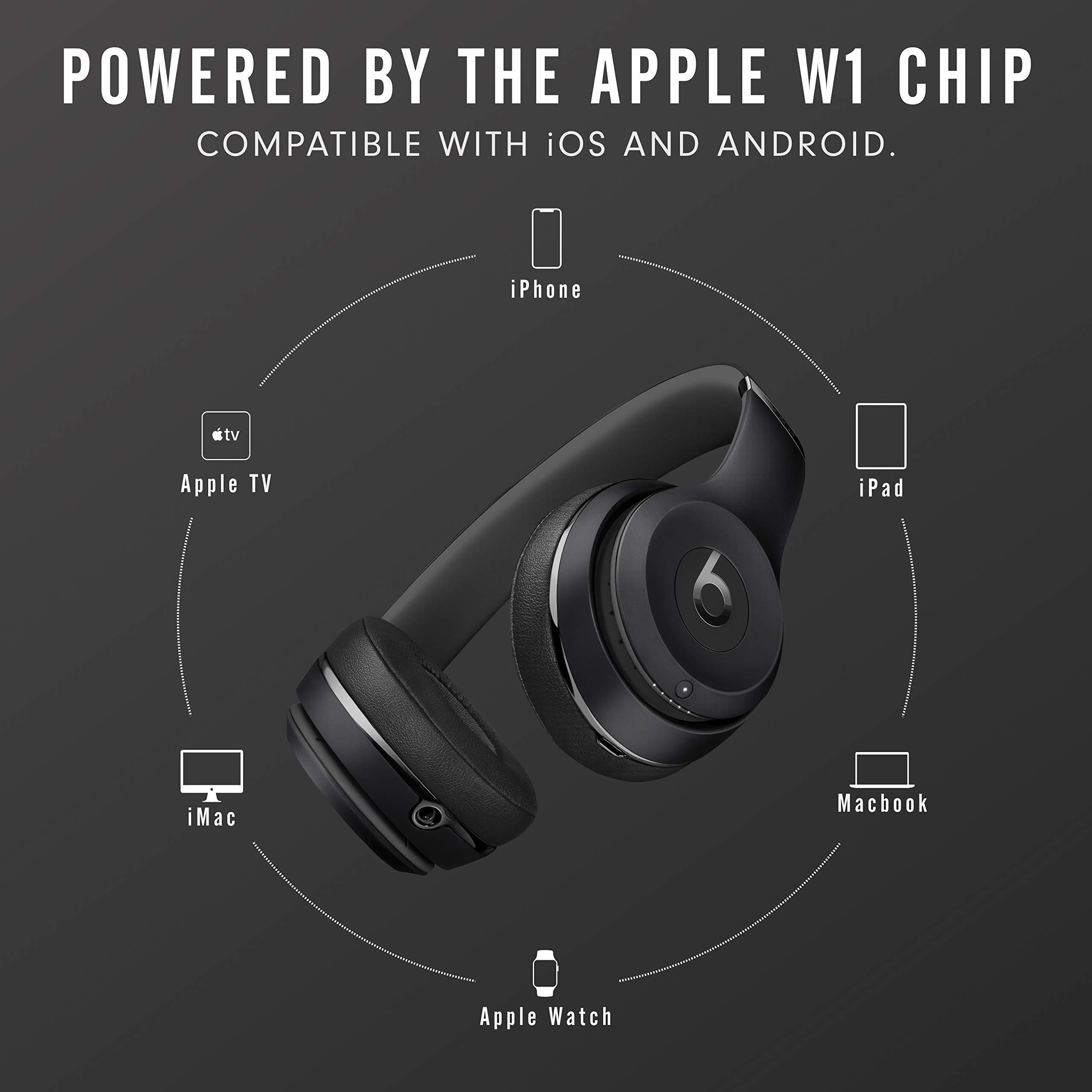 Beats Solo3 Wireless On-Ear Headphones - Apple W1 Headphone Chip, Class 1 Bluetooth, 40 Hours of Listening Time, Built-in Microphone - Black - Image 3