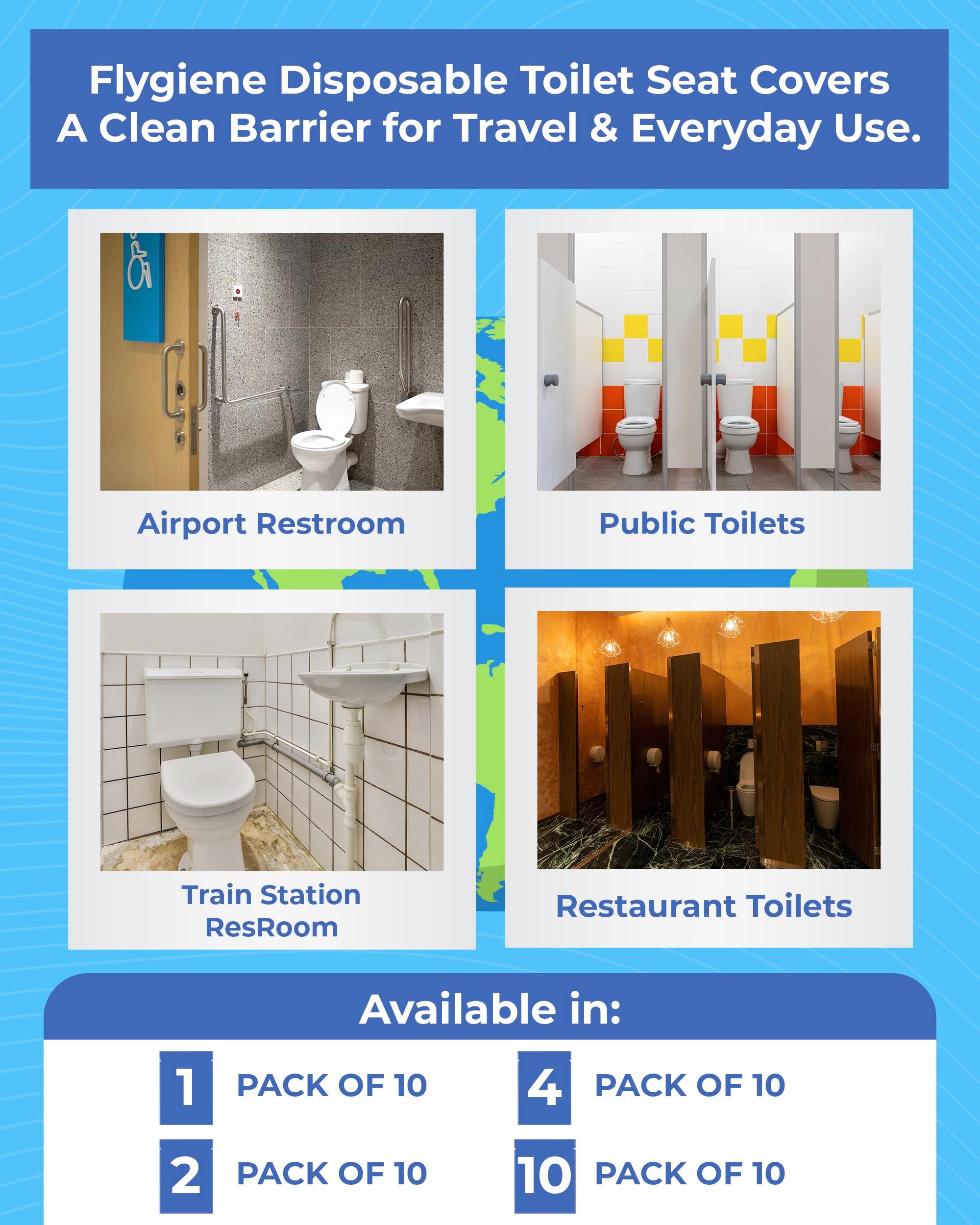 Flygiene Disposable Toilet Seat Covers for Travel – Waterproof, Tear-Resistant XL Toilet Liners with 2 Layers of Protection – Individually Wrapped Travel Size Toiletries - 10 Count (1 Pack of 10) - Image 5