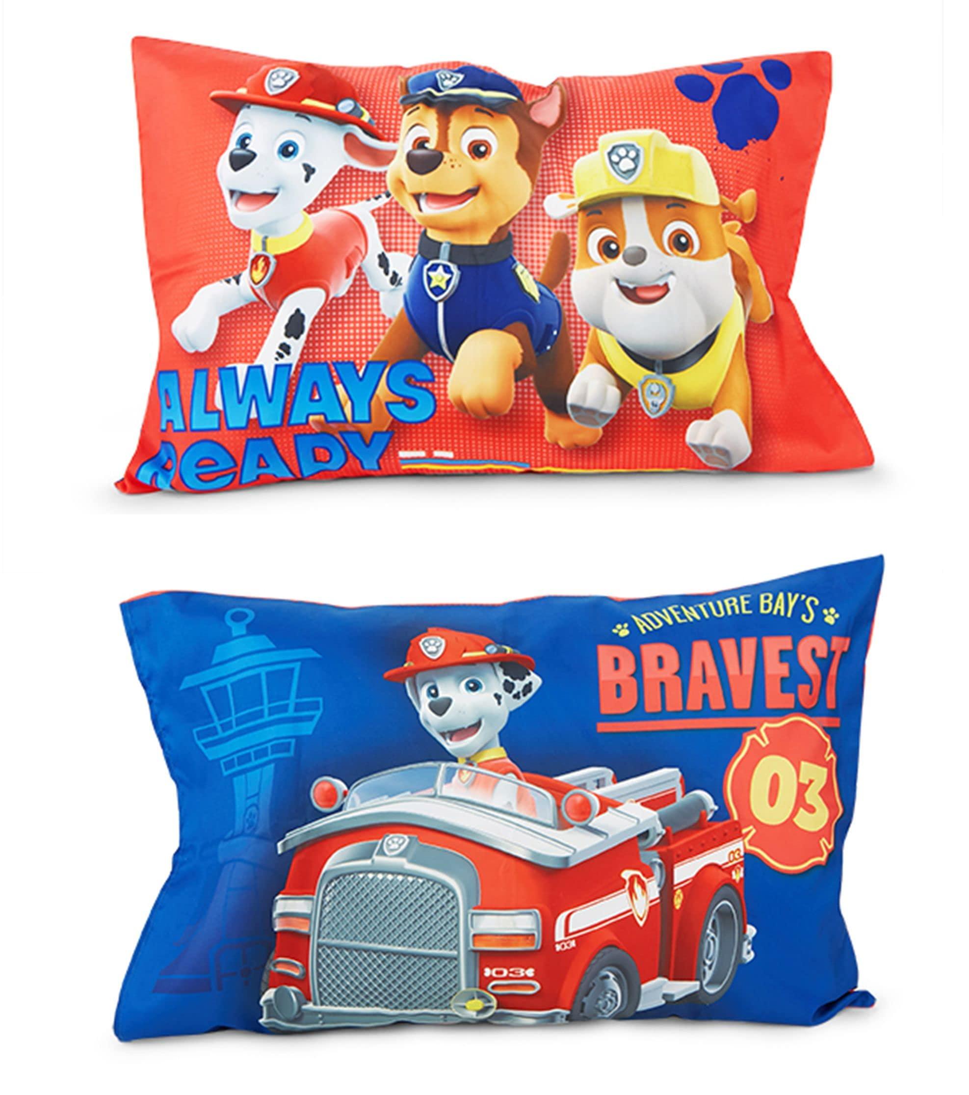 Paw Patrol Calling All Pups 4 Piece Toddler Bedding Set – Includes Comforter, Sheet Set – Fitted + Top Sheet + Reversible Pillowcase for Boys Bed, Blue - Image 4
