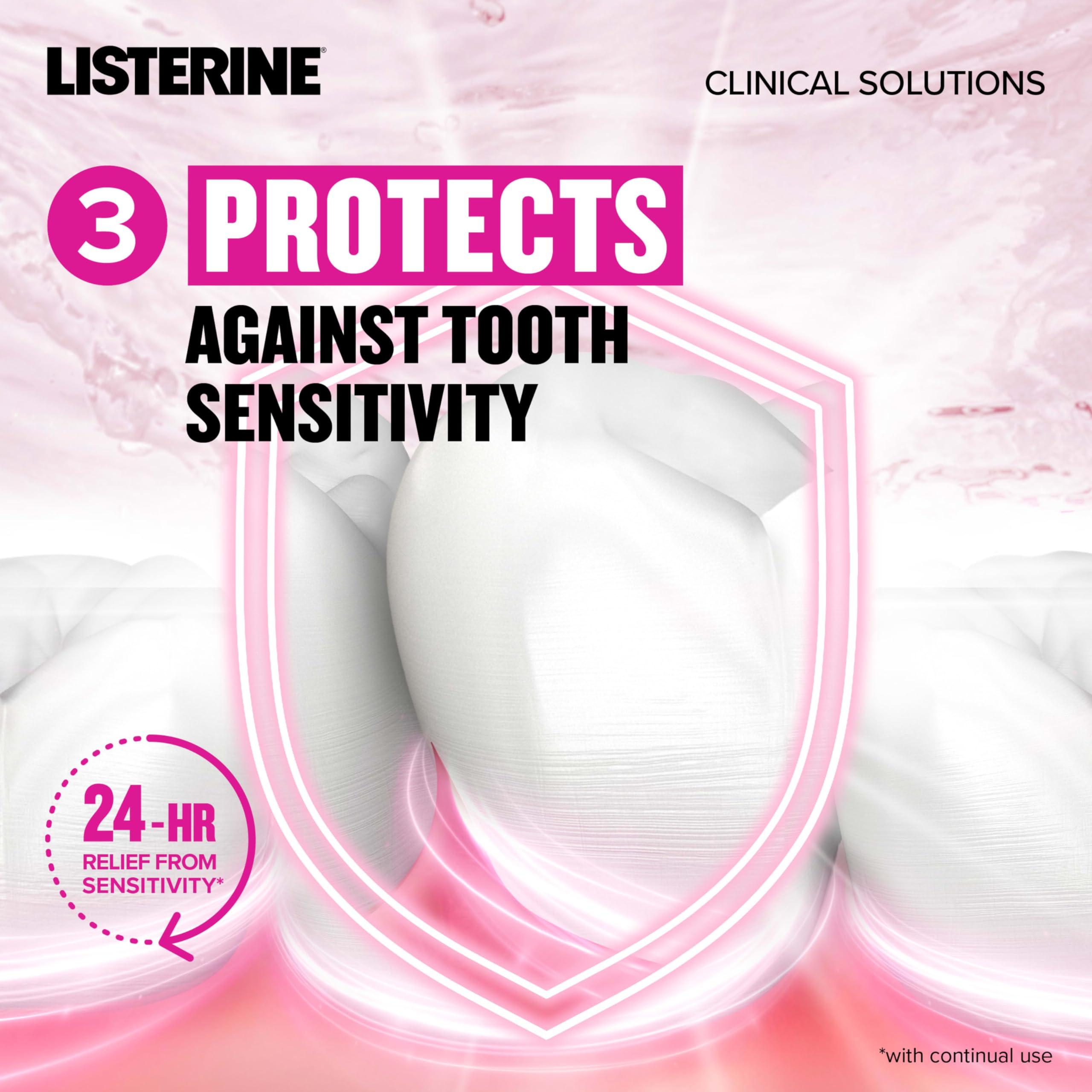 Listerine Clinical Solutions Sensitive Teeth Alcohol Free Mouthwash, Fresh Breath Dental Mouthwash Provides Protection & Relief from Tooth Sensitivity Pain, Daily Fresh Mint Oral Rinse, 500 mL - Image 7