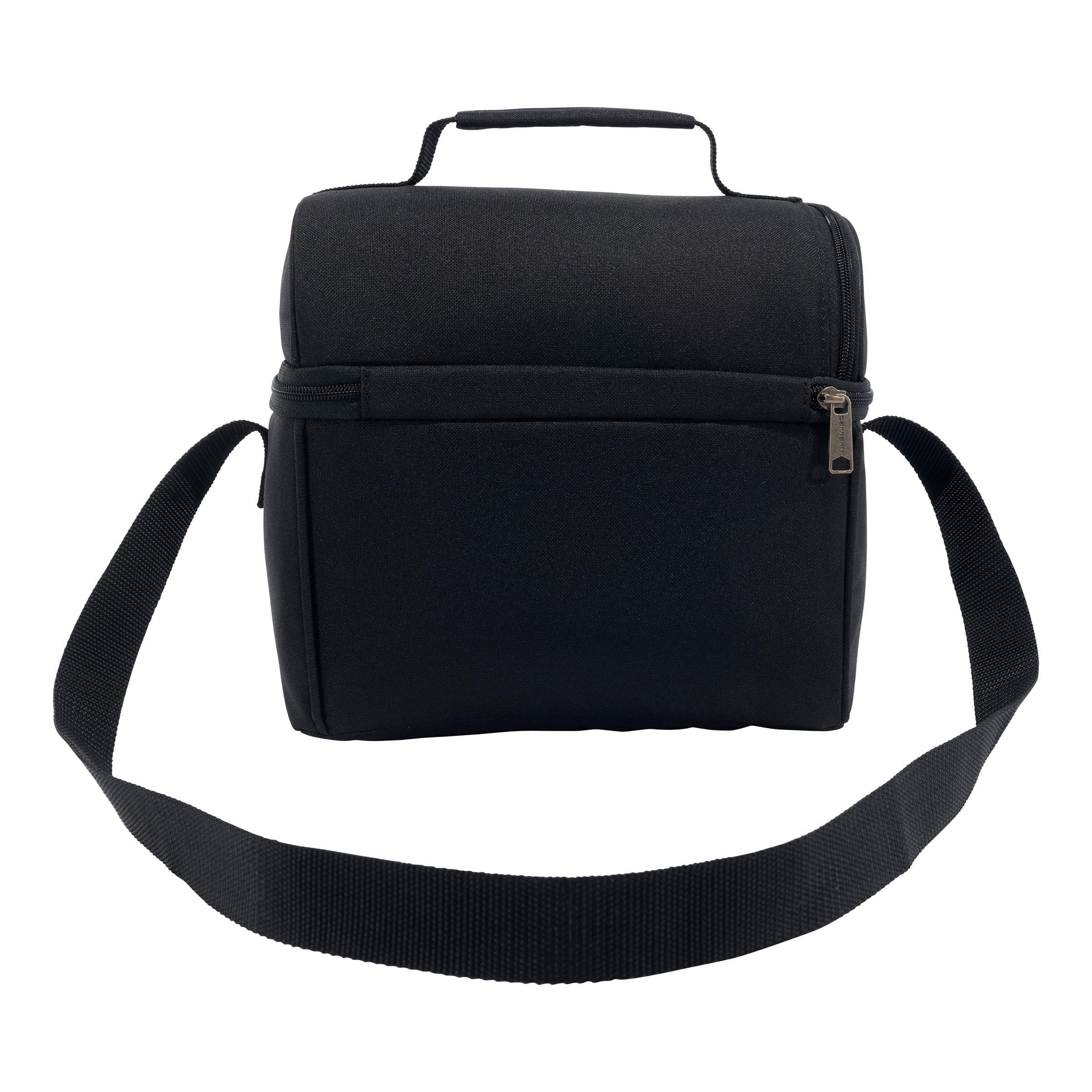 Carhartt Insulated 12 Can Two Compartment Lunch Cooler Bag - Rain Defender DWR Coating - Synthetic Lining Black 1 One Size One Size - Image 4