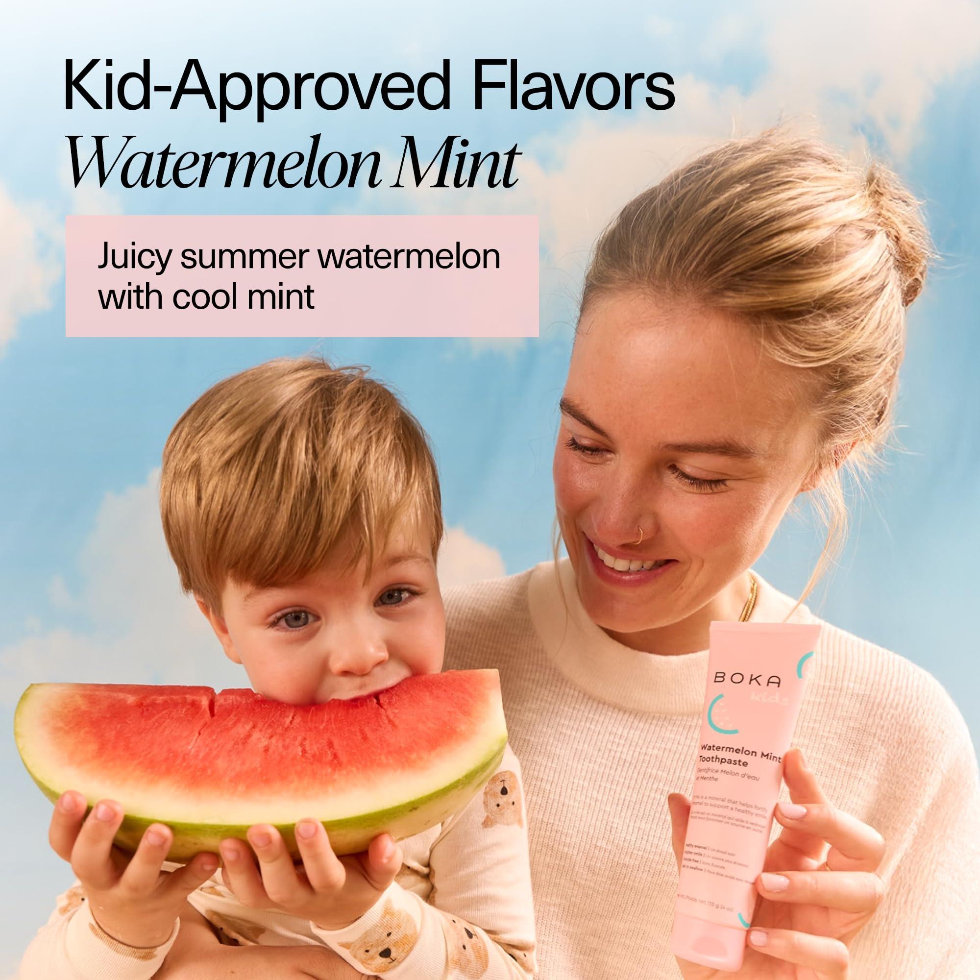 Boka Fluoride Free Toothpaste Nano Hydroxyapatite, Helps Remineralize, Appropriate for Sensitive Teeth, Whitening - for Adult, Kids Oral Care - Watermelon Mint Flavor, 4oz 1Pk - US Manufactured - Image 3