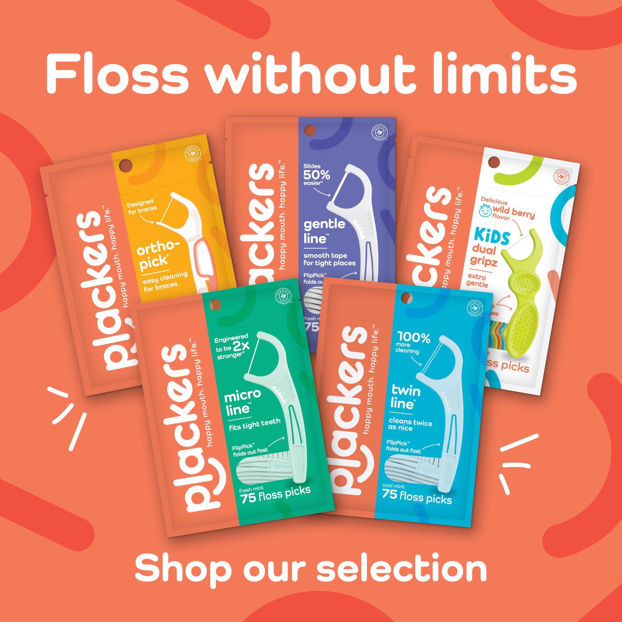 Plackers Gentle Line Floss Picks, Fresh Mint Flavor, Fold-Out FlipPick, QuickFix Grip, Easy Storage with Sure-Zip Seal, 75 Count - Image 7