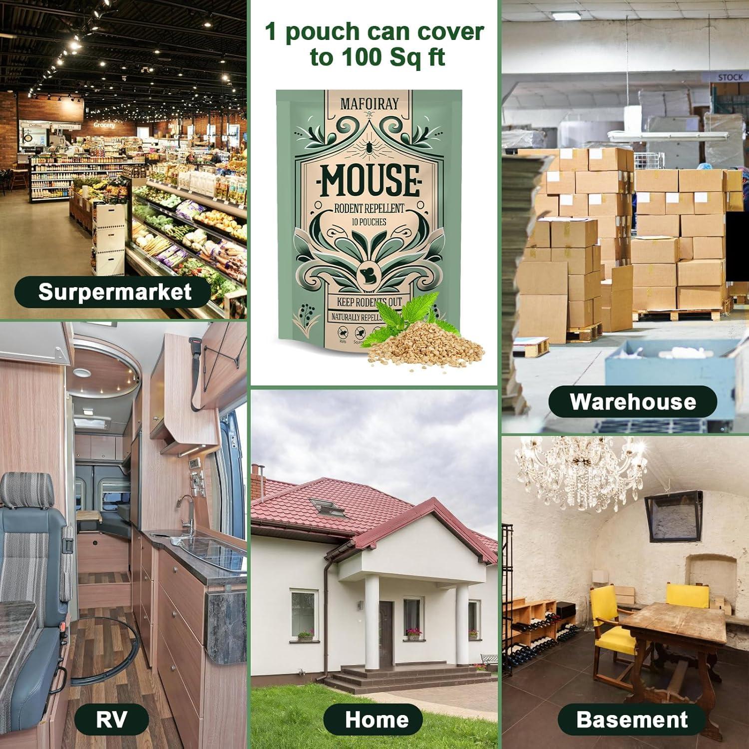 Rodent Repellent, Mouse Repellent Pouches Squirrel Repellent Natural Rodent Repelling, Eco-Friendly Peppermint Oil Outdoor to Keep Mice Out, Repel Mice from RV/Car/Garage/Home - Image 7