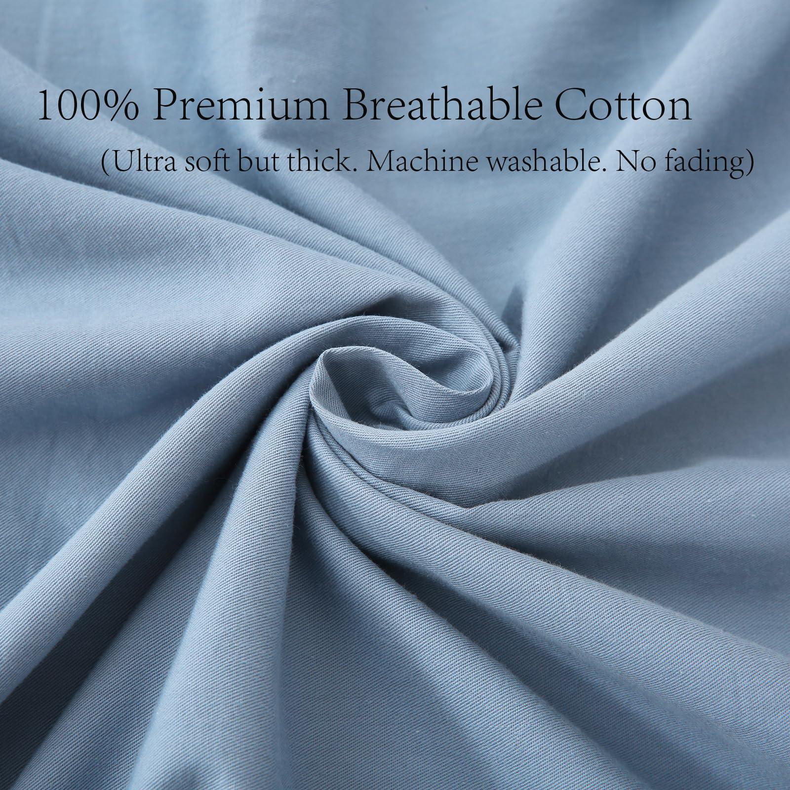 YOKKITA 2 Pack Dust Blue Ruffle Pillow Shams Standard Size 20x26 inches, 100% Cotton French Country Rustic Vintage Shabby and Chic Decorative Bed Pillow Shams (Dust Blue,20x26 inches) - Image 7