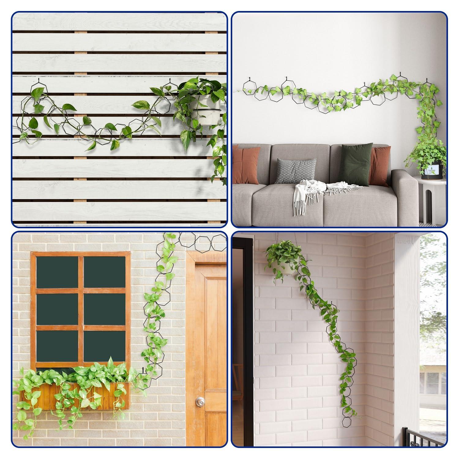 Chain Trellis for Climbing Plants - Versatile Indoor and Outdoor Accessories for Monstera, Pothos, Ivy, and Others | Support for Vines and Garden Wall Trellis (Black) - Image 7