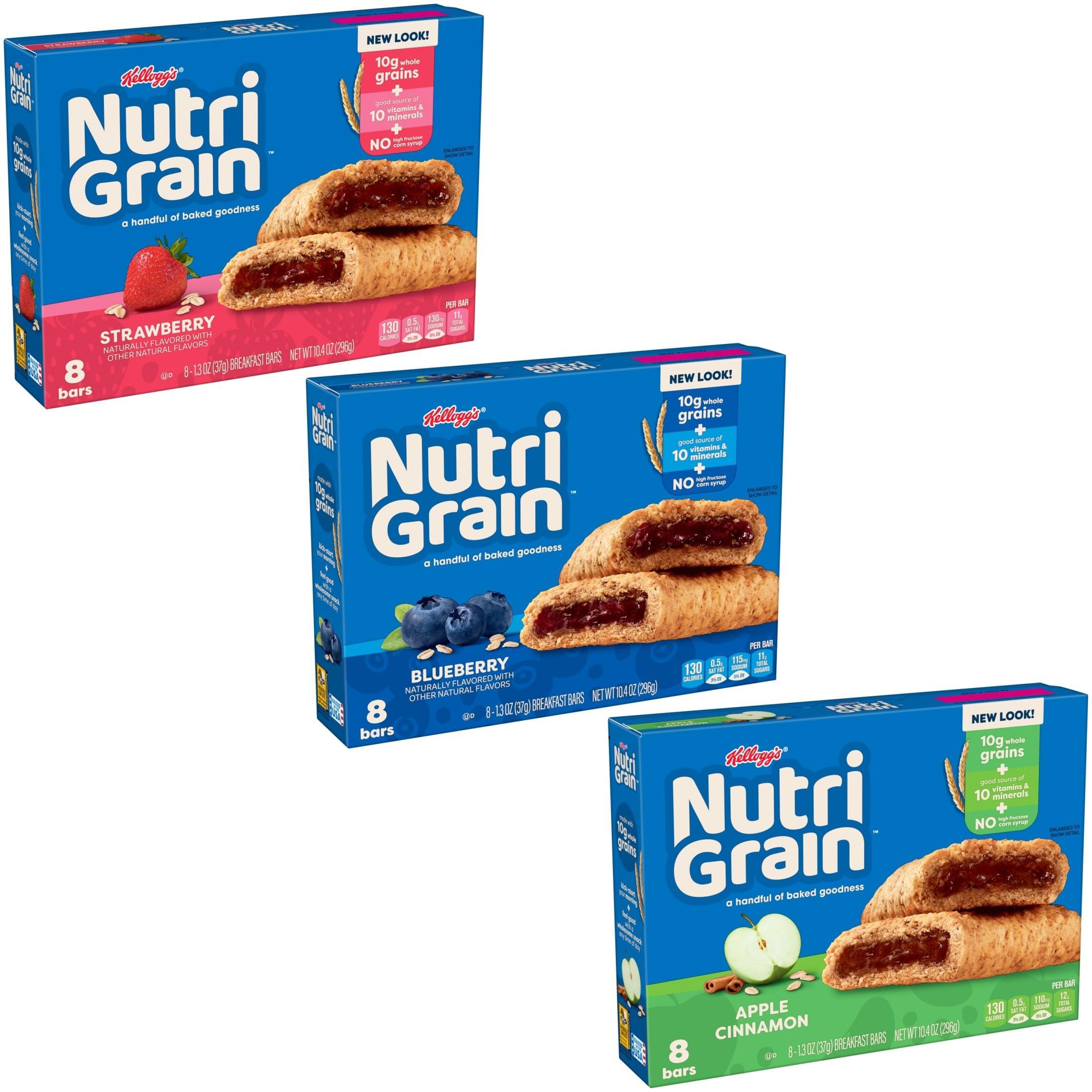 Nutri-Grain Soft Baked Breakfast Bars, Kids Snacks, Whole Grain, Variety Pack (4 Boxes, 32 Count) - Image 8