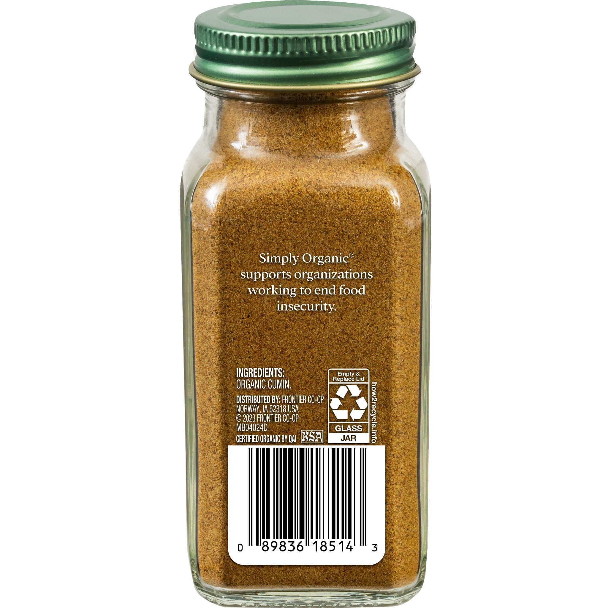 Simply Organic Ground Cumin Seed, 2.31 Ounce Glass Jar, Rich, Warm, Complex Earthy Spice Flavor, Certified Organic, Kosher - Image 2