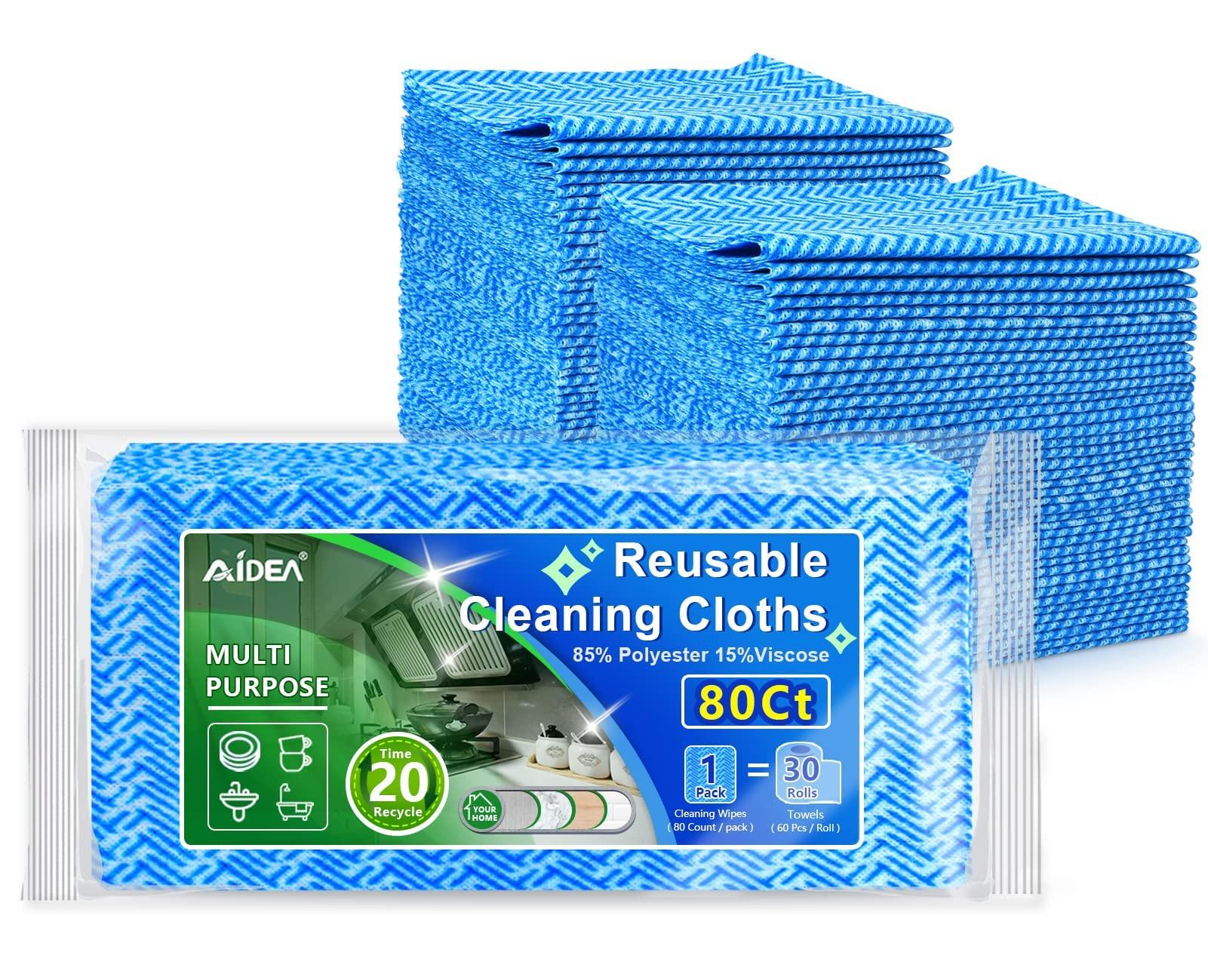 AIDEA Cleaning Wipes, Multi-Purpose Towel and Reusable Cleaning Cloths 80Ct(1 Pack), Domestic Wipes for Kitchen and Office (12''x24'') - Image 1