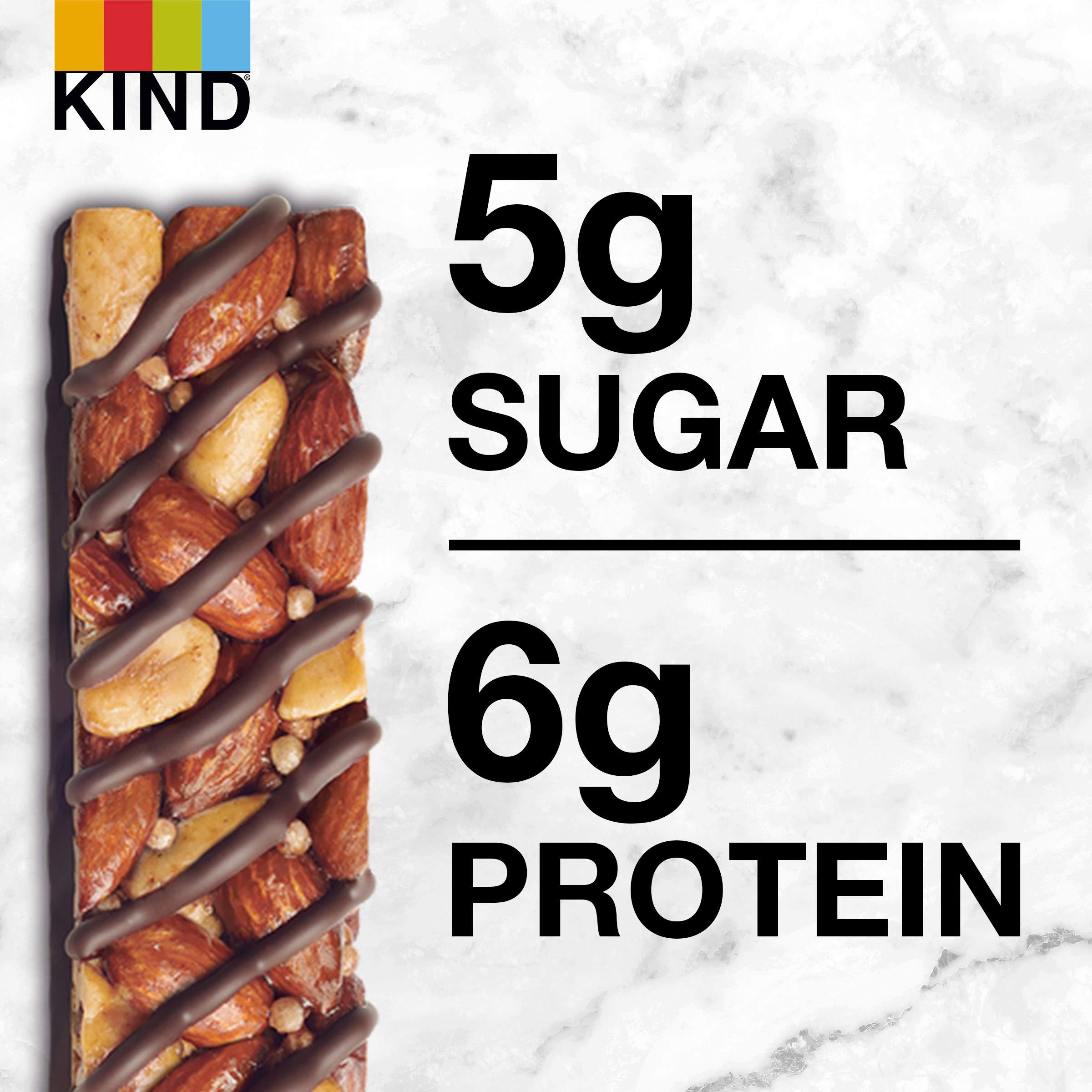 KIND Nut Bars, Dark Chocolate Nuts and Sea Salt, Healthy Snacks, Gluten Free, Low Sugar, 6g Protein, 12 Count - Image 6