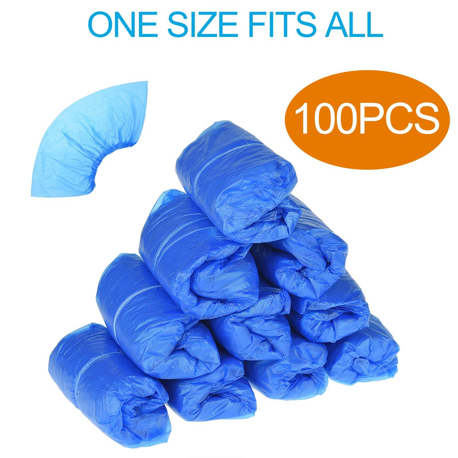 100 PCS（50 Pairs）Shoe Covers Disposable, Green Convenience, Recyclable, Boot Cover, Waterproof, Non slip, Dust proof, One Size Fit All, Durable CPE Material, Blue, Protect Your Shoes, Floor, Carpet - Image 2