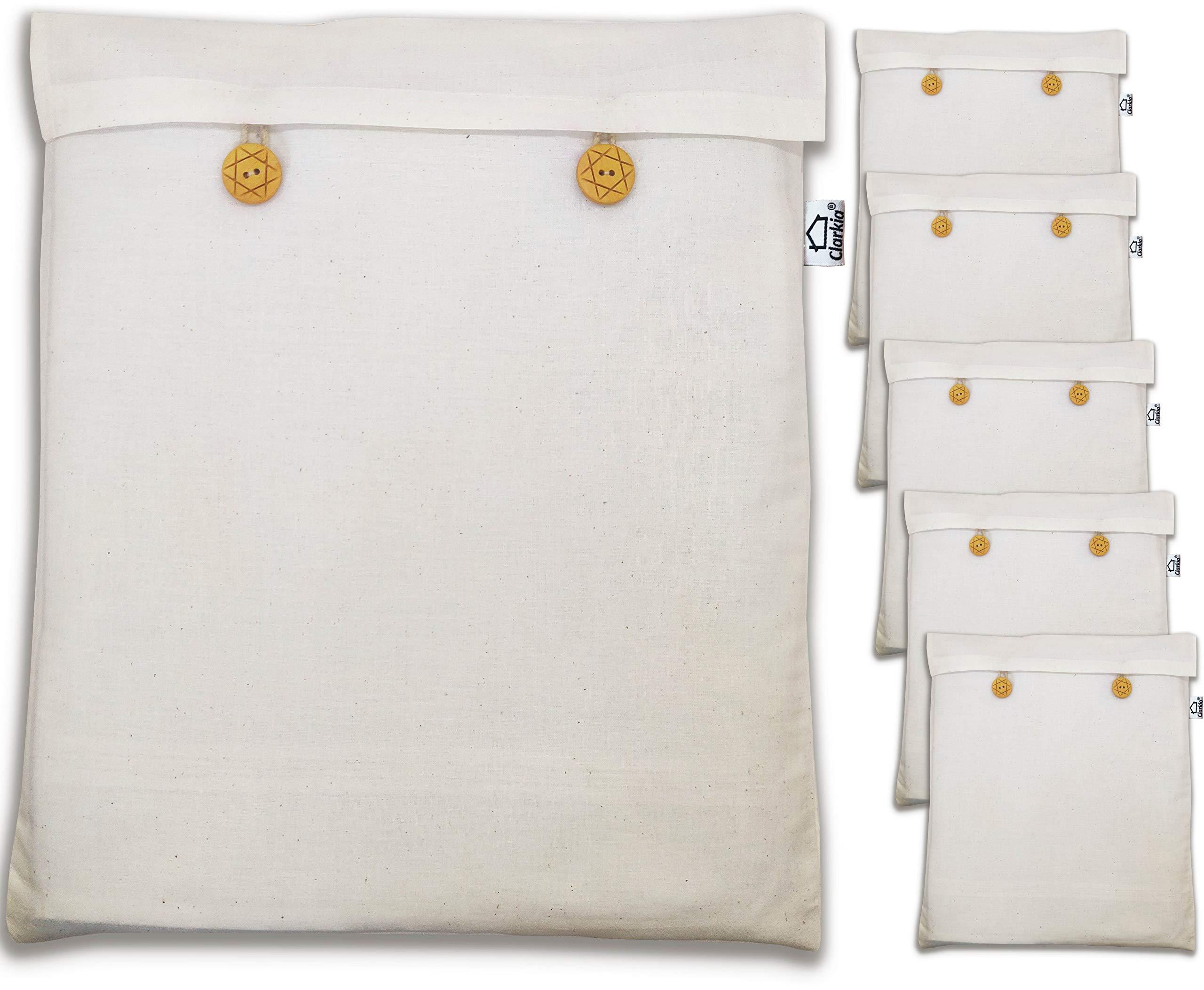 Reusable Cotton Saree Cover for Storage, Wardrobe Organizer Bags Saree Bags Cotton (16x14 inch, Beige) (6)