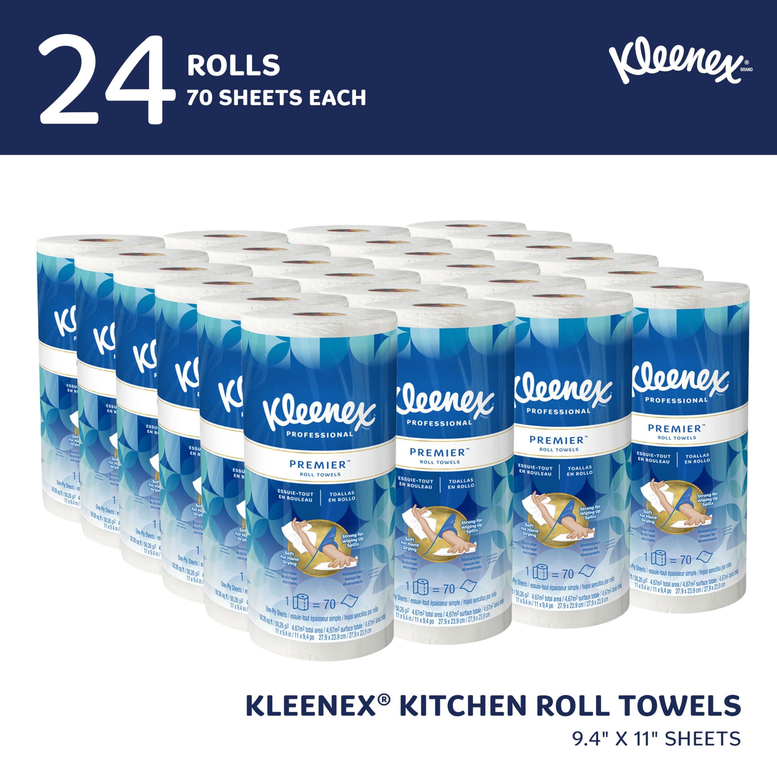 Kleenex Premier Kitchen Paper Towels (13964), Cloth-Like Softness, White (70 Sheets/Roll, 24 Rolls/Case, 1,680 Sheet Total) - Image 2