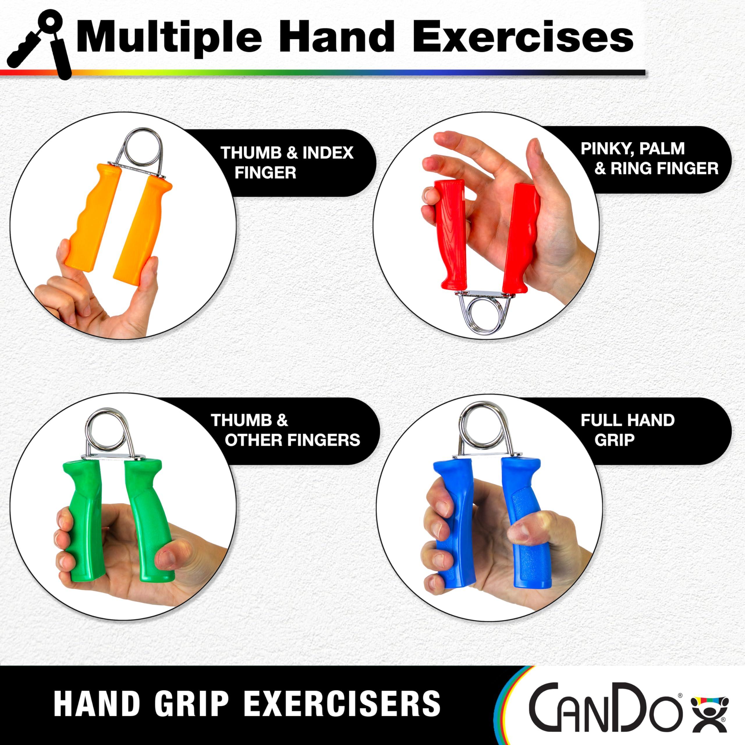CanDo Hand Grip Exerciser Pair-Green, Medium - Image 3