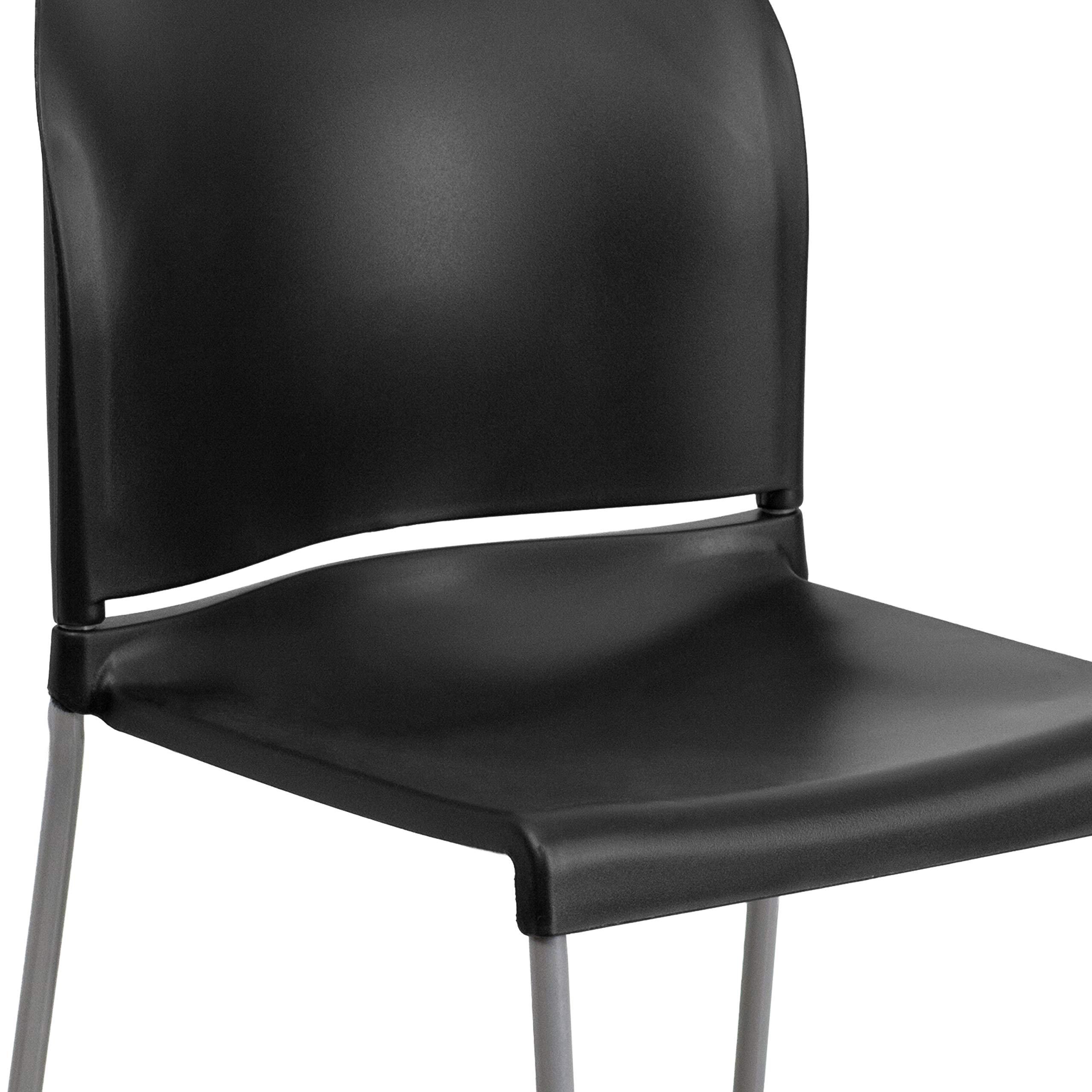 Flash Furniture Hercules Series Contoured Stacking Chairs for Waiting Rooms and Offices, Ergonomic Lobby Chairs with Curved Back, Set of 5, Black - Image 15