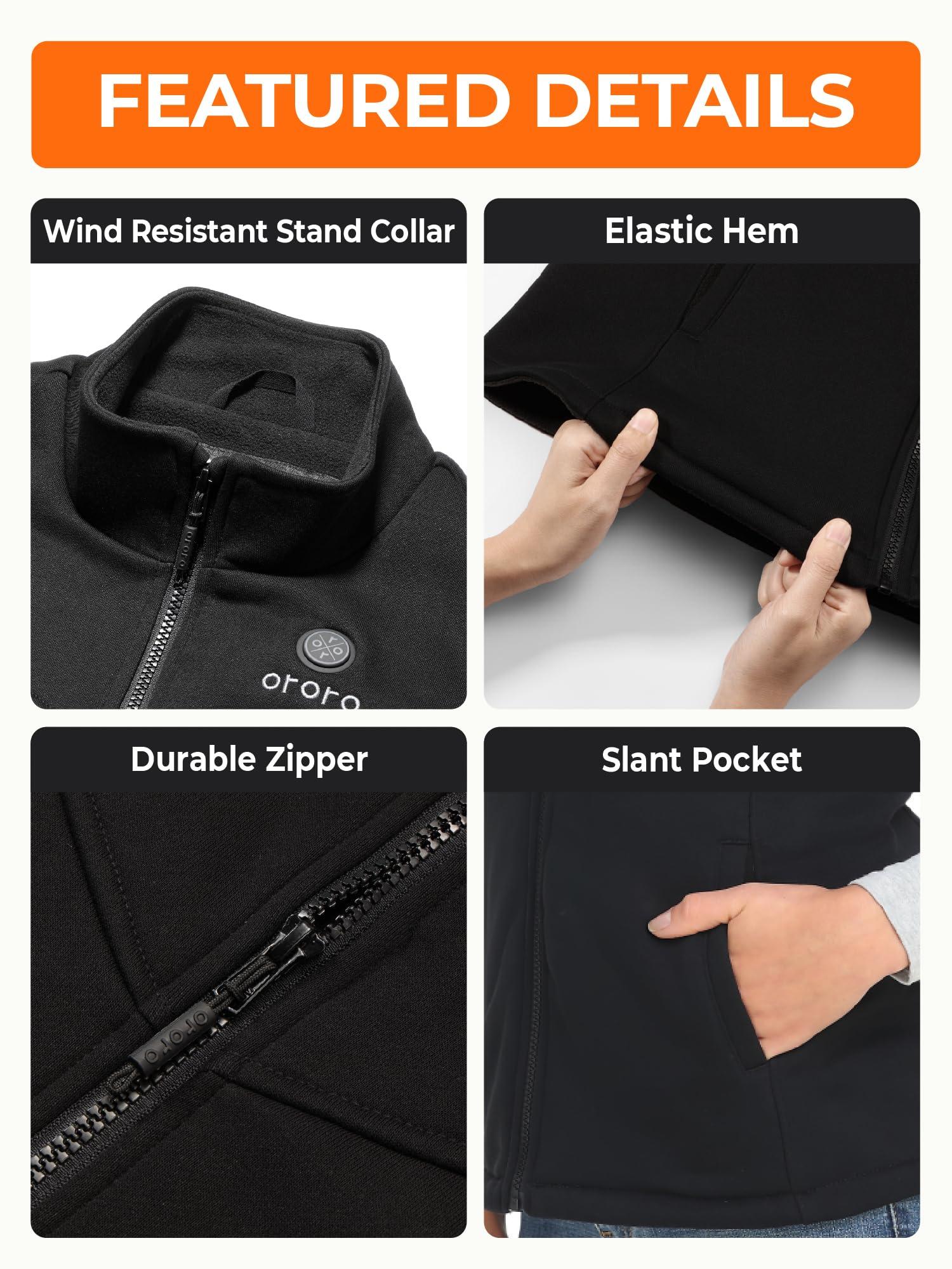 ORORO Women's Heated Fleece Vest with Battery, Lightweight Heating Vest Fleece (Charger Not Included) - Image 6