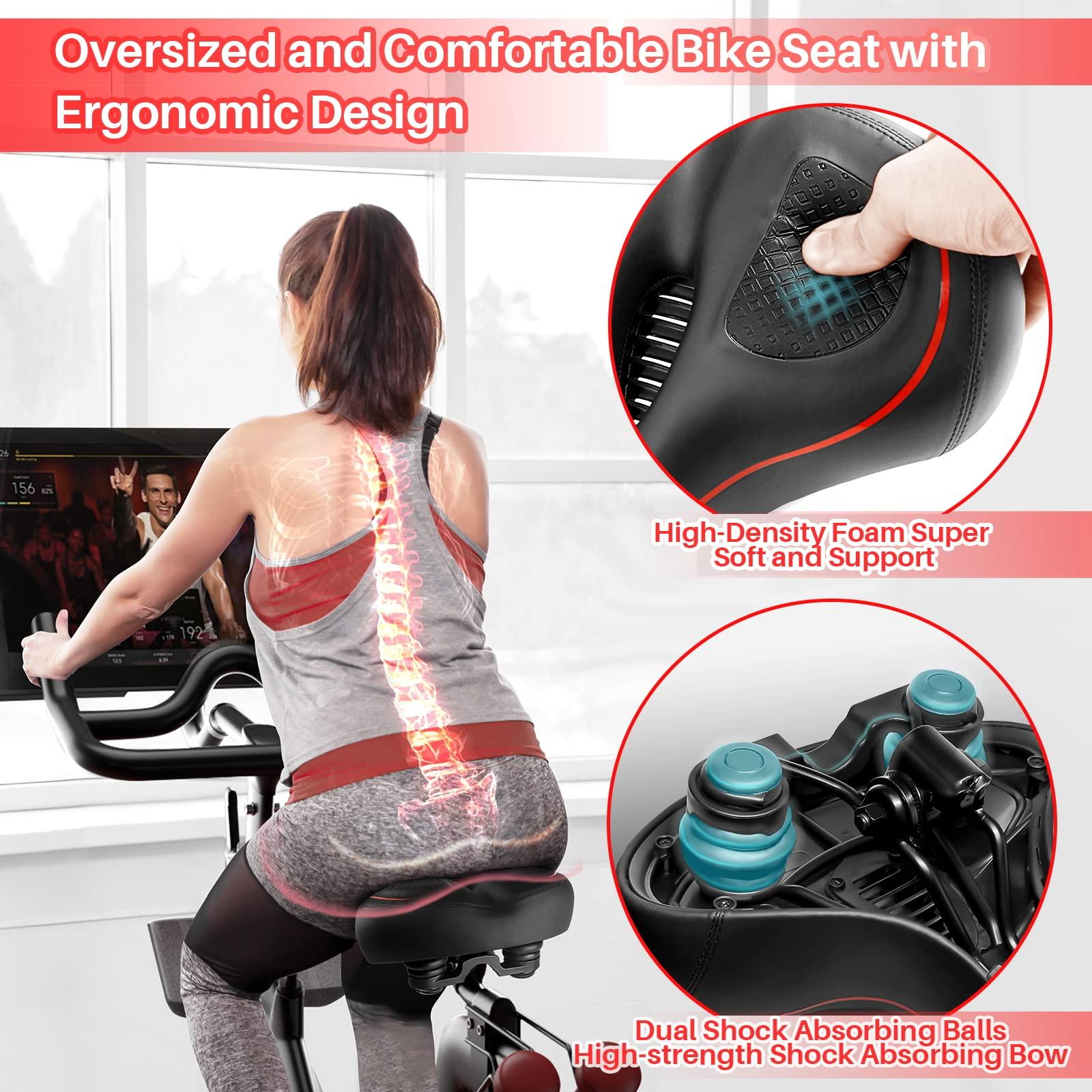 Oversized Bike Seat for Peloton Bike & Bike+, Comfort Seat Cushion Compatible with Peloton, Road or Exercise Bikes, Bicycle Wide Saddle Replacement for Men & Women, Accessories for Peloton - Image 3