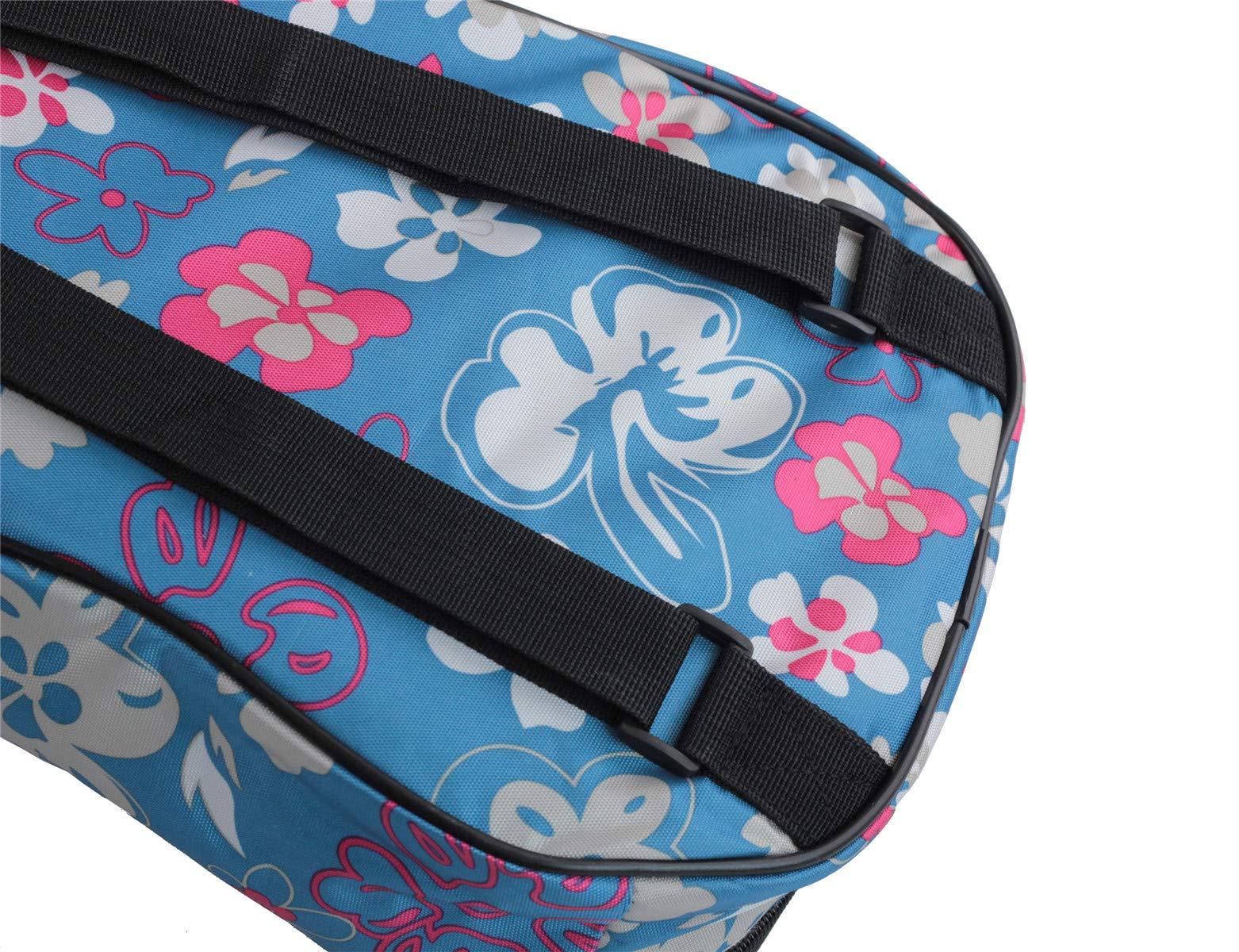 MUINS Ukulele Bag,21 23 26 30 Durable Colorful Ukelele Case with Thicker Pad For Soprano Concert Tenor Uke with Double Adjustable Straps, Storage and Handle (Light Blue Flower, 26 Inch) - Image 3