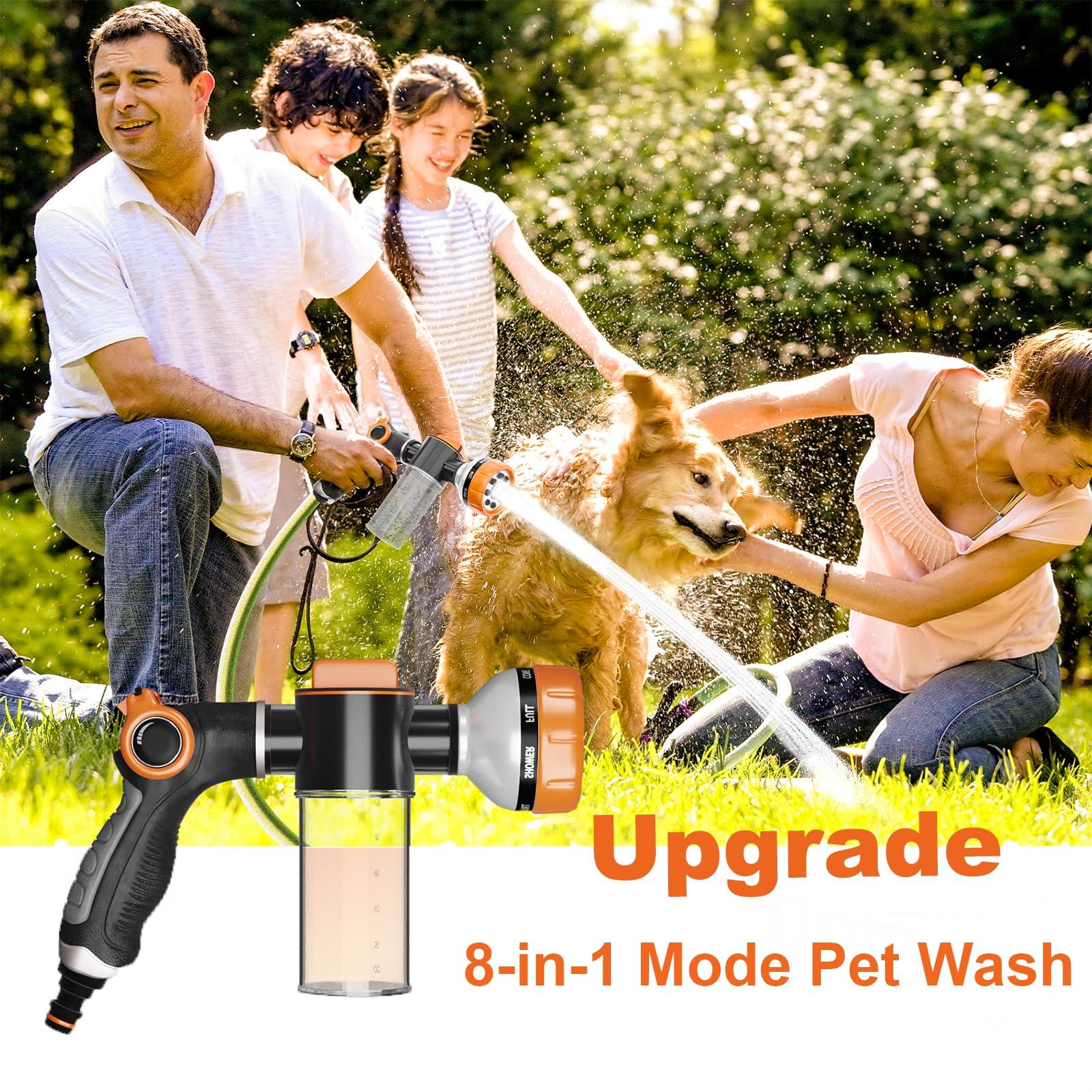 Upgraded Dog Wash Hose Attachment, Dog Shower Attachment,8-in-1 Mode Dog Shampoo Sprayer with 3.5oz 100cc Soap Dispenser, for Pet Washing Irrigated Lawn Patio Car Cleaning - Image 4