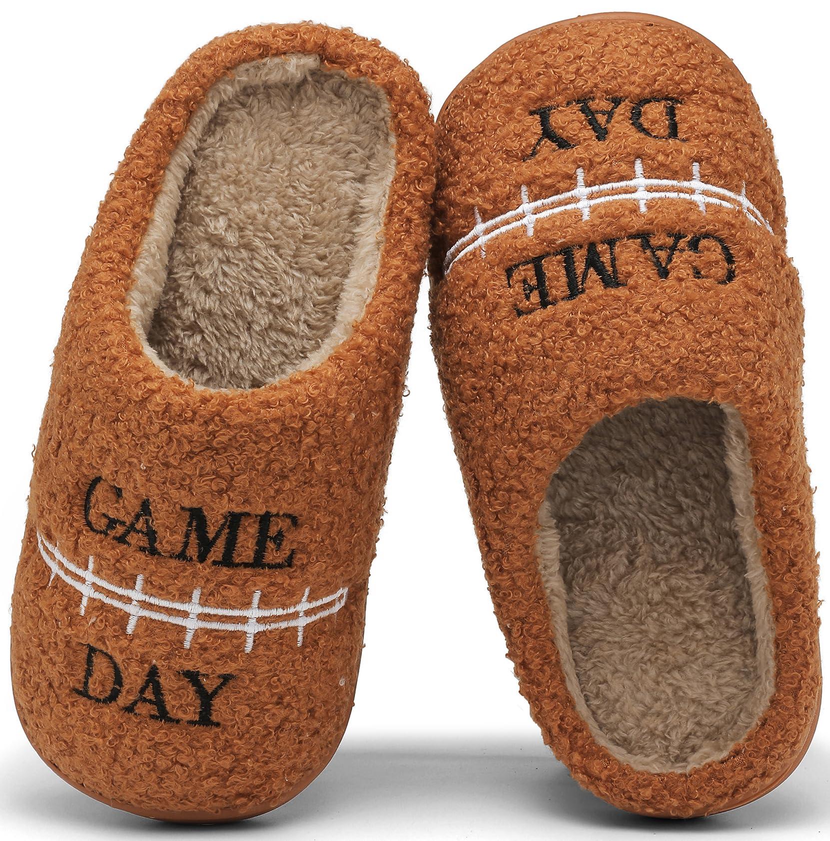 INMINPIN Kids Girls Boys Ball Sports Slippers Soft Curly House Shoes Memory Foam Non-Slip Indoor Outdoor Slippers for Sports Fan