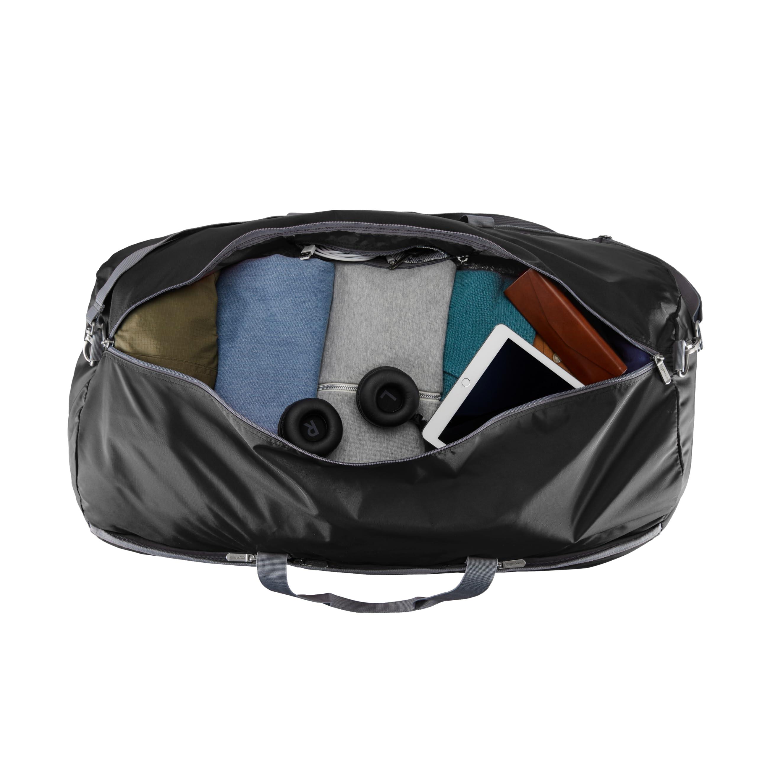 Amazon Basics 32" Extra Large Foldable Duffle Bag for Travel & Storage, with Exterior/Interior Zippered Pockets, Lightweight/Durable Nylon Material, 50-LBS Capacity, 9254 Cubic Inch (150L), Black - Image 4