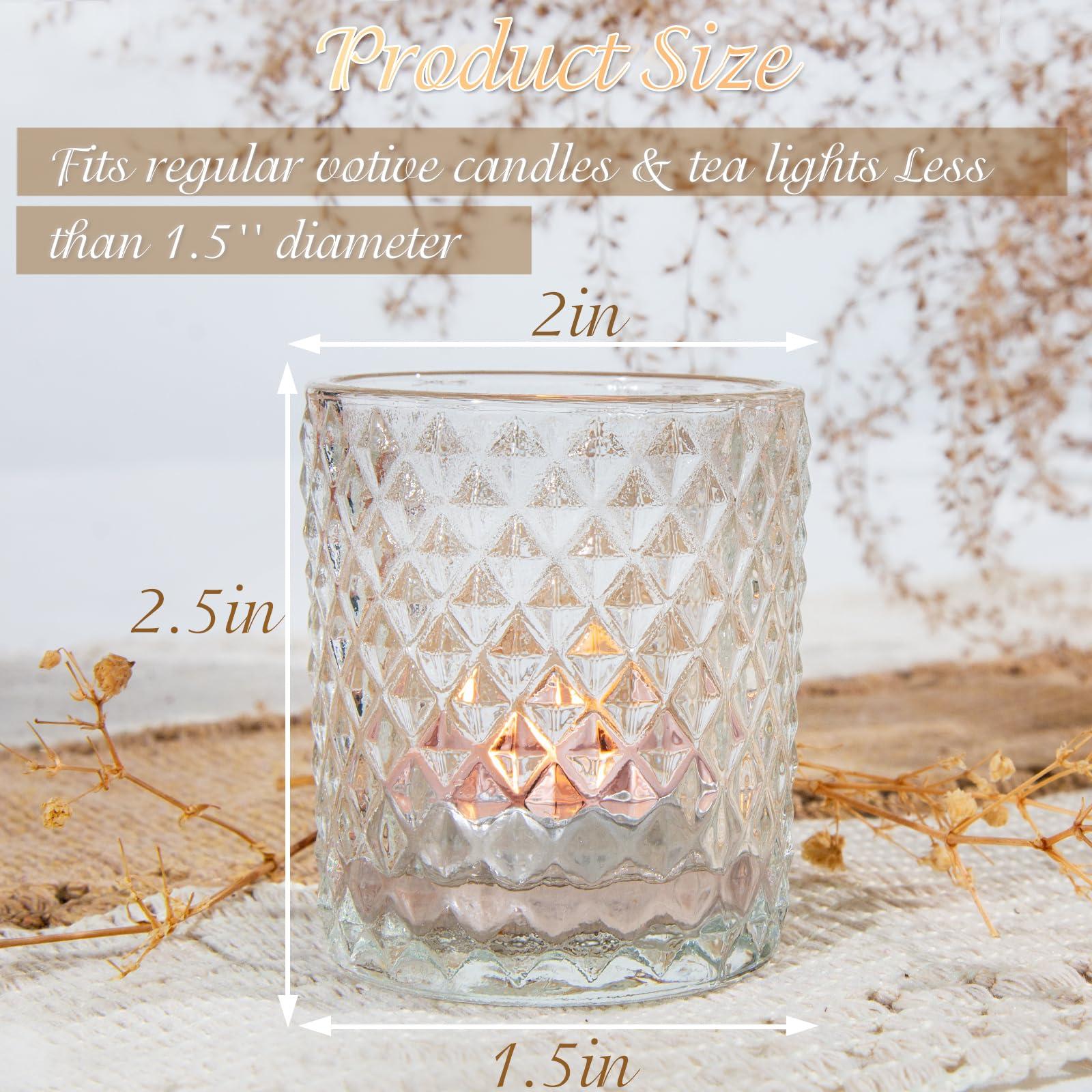 CONNOO 26 Pcs Votive Candle Holders, Clear Glass Holders Bulk for Table Centerpiece, Tea Lights Candle Holders for Wedding Shower, Party, Holiday and Home Decor - Image 3