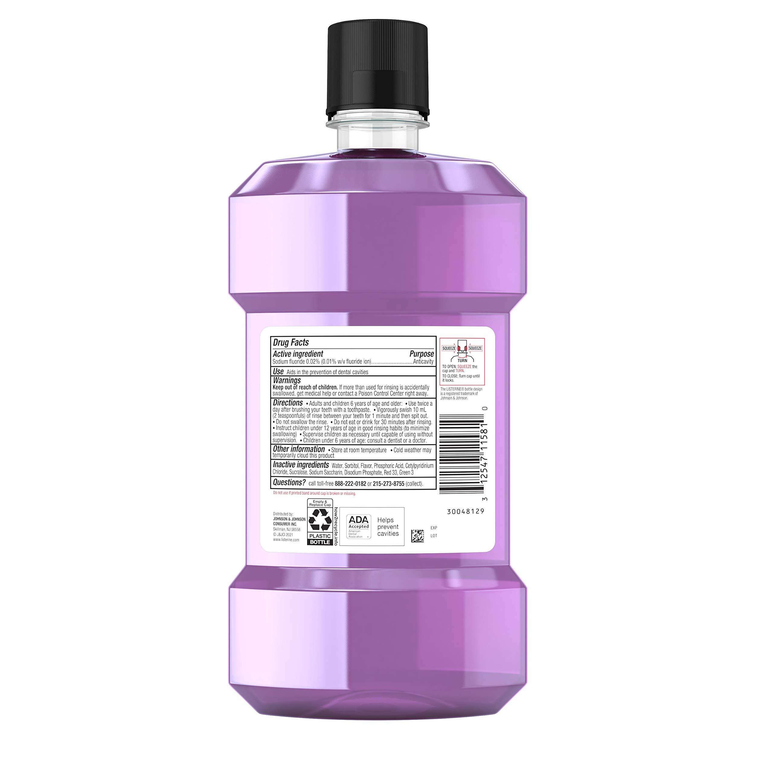 Listerine Smart Rinse Kids Alcohol-Free Anticavity Fluoride Mouthwash for Cavity Protection, Berry Splash Flavor, 500 mL (Pack of 2), Purple - Image 6