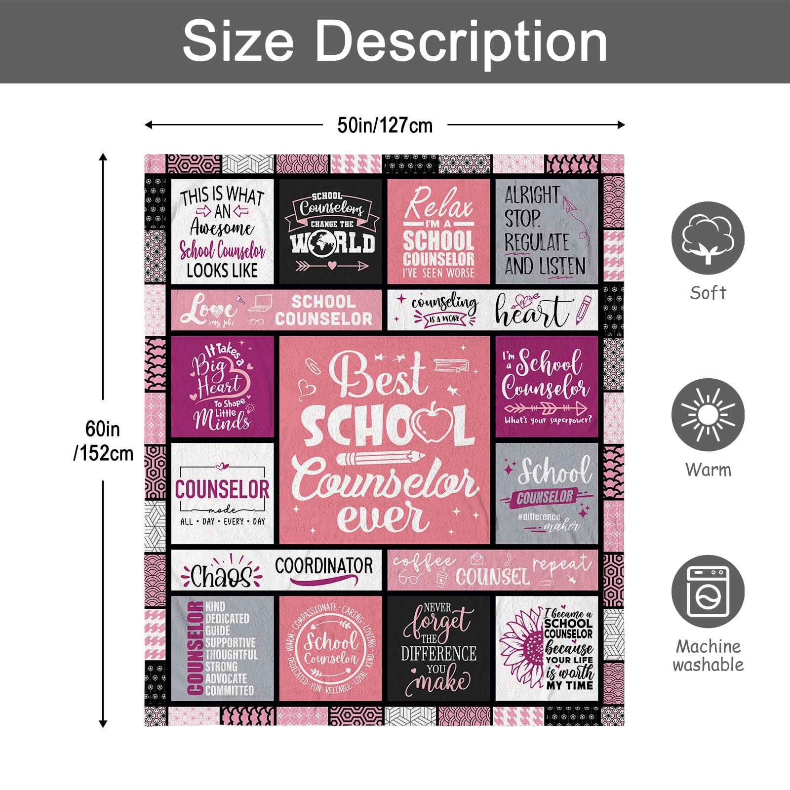 Fluxflix School Counselor Gifts for Women Blanket 60"X50", School Counselor Appreciation Gifts, Guidance Counselor Gifts for Women, Elementary/Middle/High School Counselor Office Must Haves - Image 3
