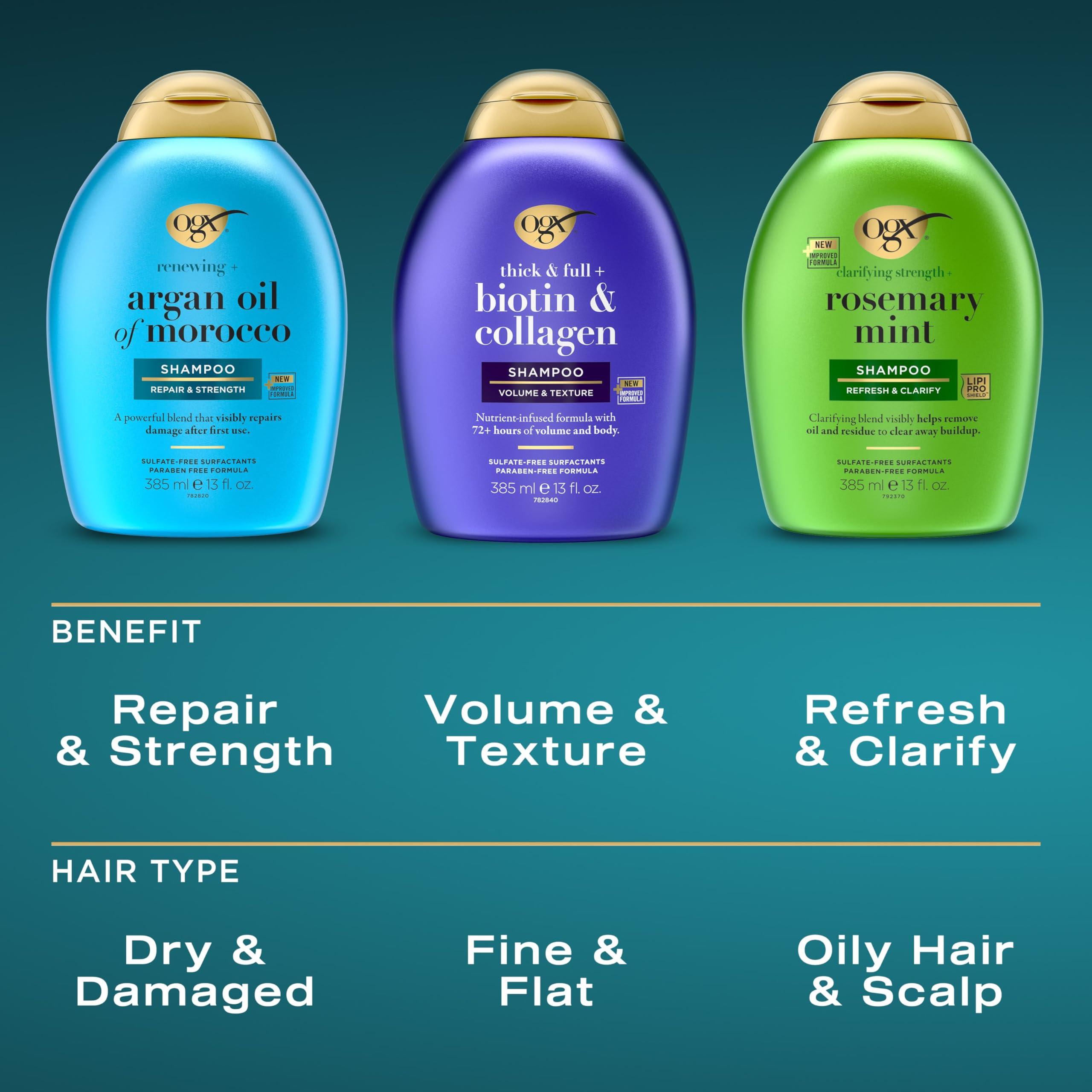 OGX Clarifying Strength + Rosemary Mint Conditioner, Clarifying Conditioner Visibly Helps Remove Oil & Residue to Clear Away Buildup from Oily Hair, Sulfate-Free Surfactants, 13 fl. oz - Image 5