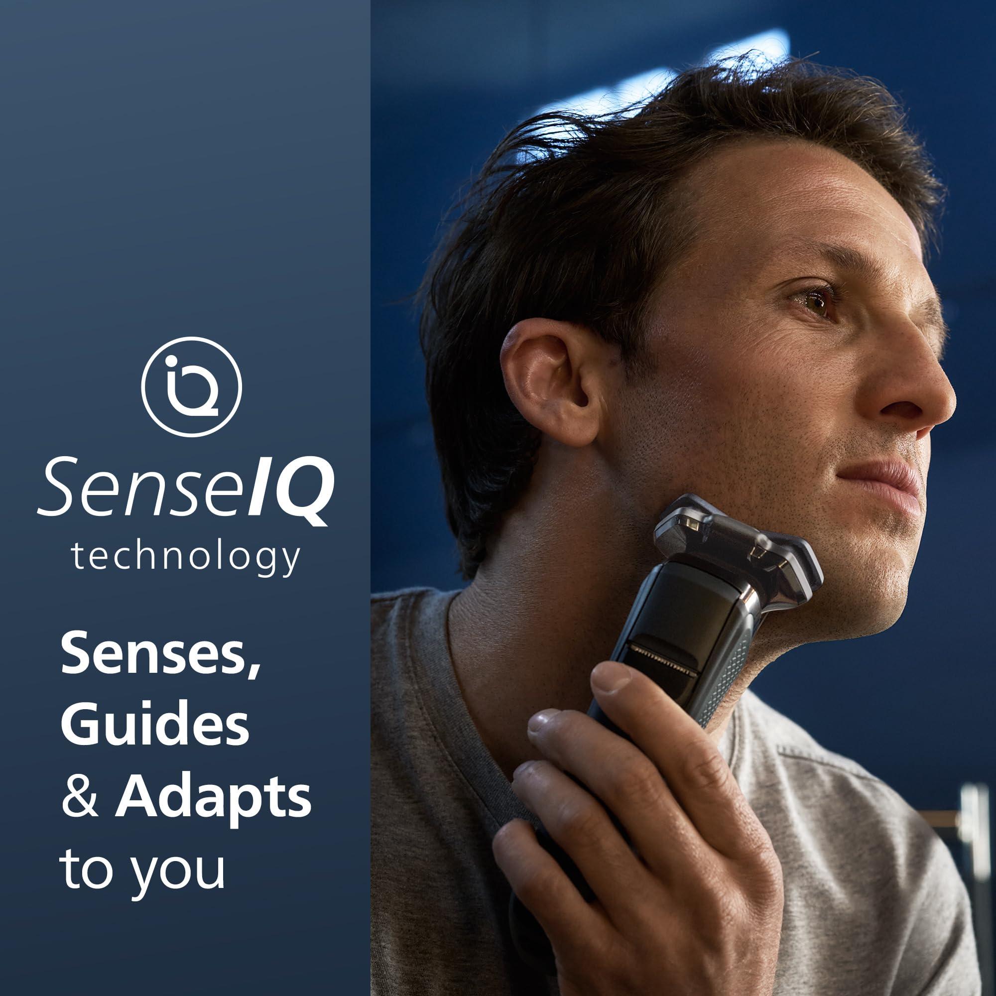 Philips Norelco 9400 Rechargeable Wet/Dry Electric Shaver with SenseIQ and Comfort Glide Ring Technology, Battery Powered, Silver, S9502/83 - Image 2