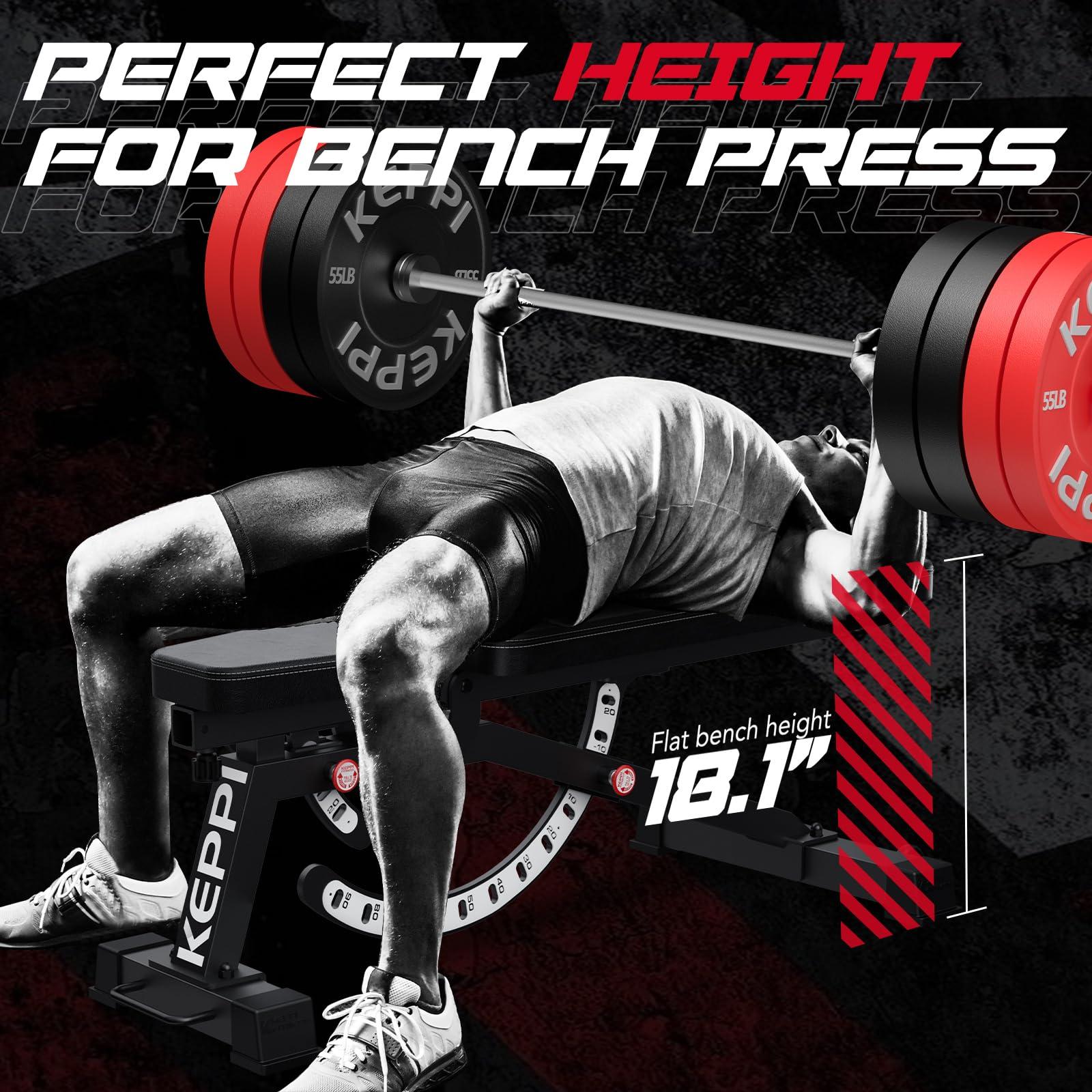 Keppi 1200LB Weight Bench, Heavy Duty Bench1000 PRO Adjustable Workout Bench Press Set for Home Gym Strength Training, Removable Foot Catch for Incline Flat Decline Sit Up Bench for Full Body Fitness - Image 7