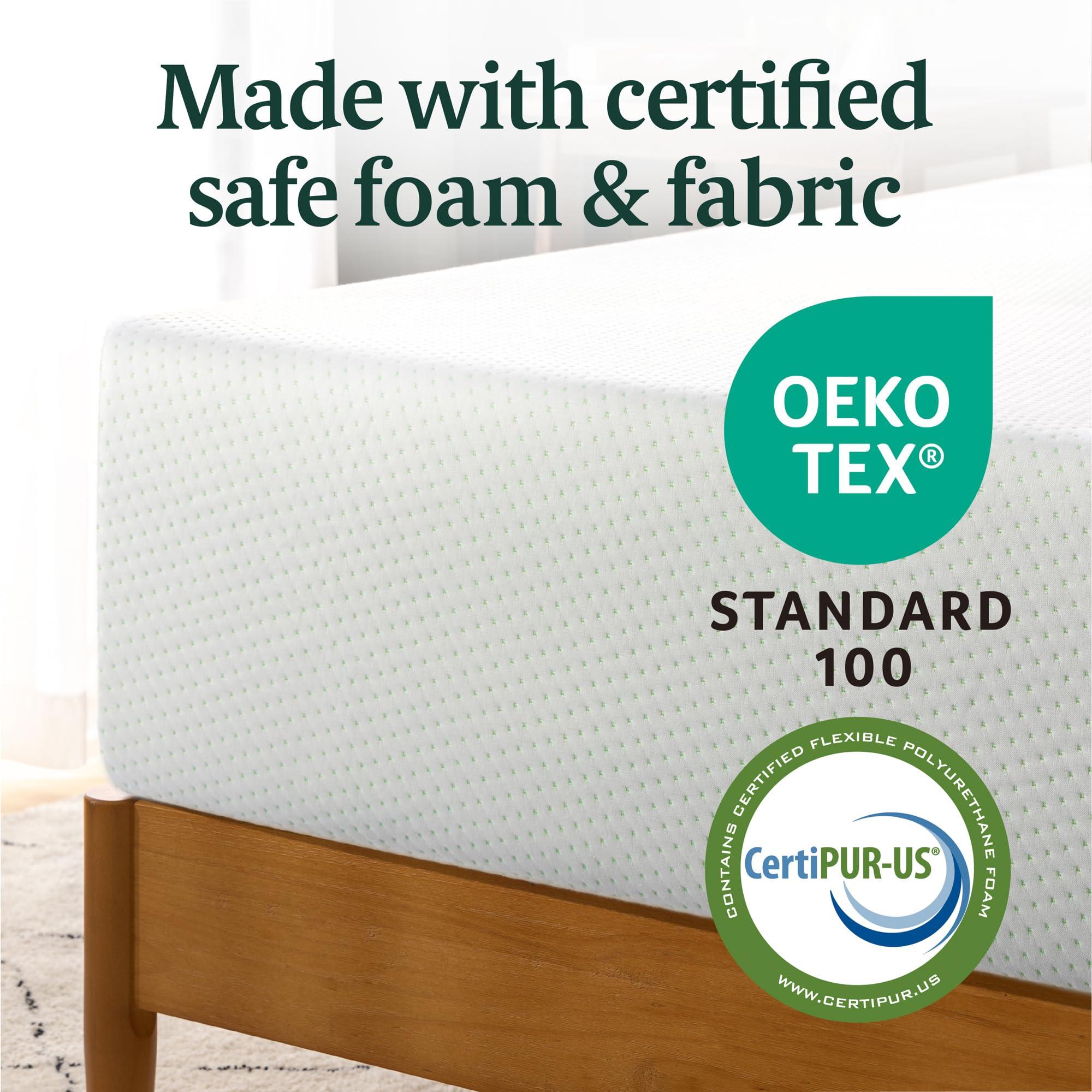 ZINUS 12 Inch Green Tea Memory Foam Mattress [New Version], Fiberglass free, Medium Firm Feel, Zoned Pressure Relief, Certified Safe Foams & Fabric, Bed-In-A-Box, Queen - Image 6