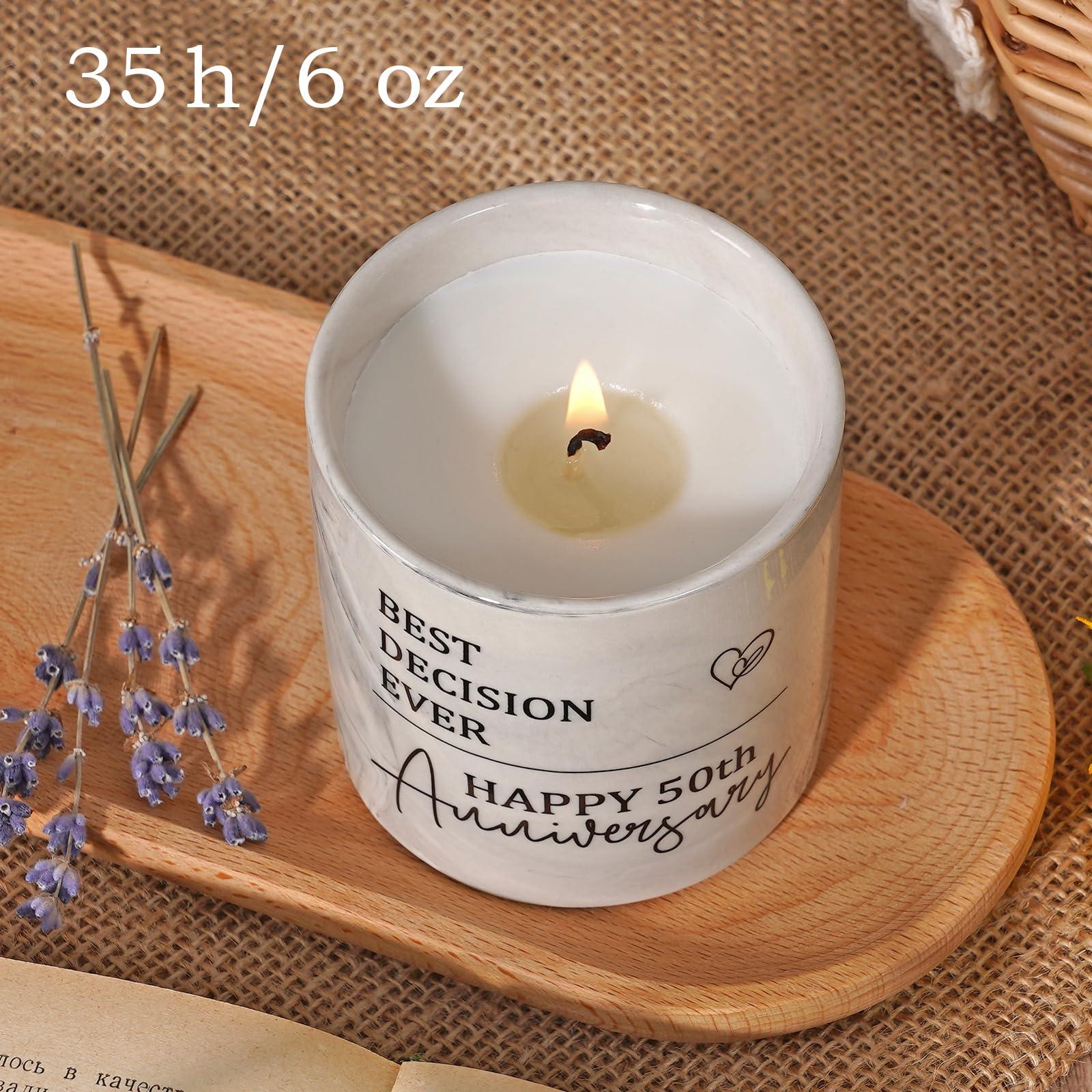 Cituarko 50th Anniversary Jar Candle - Lavender Scent, 6 oz, Modern, Purple, Indoor, Floral Theme, Long Burn Time - Image 6