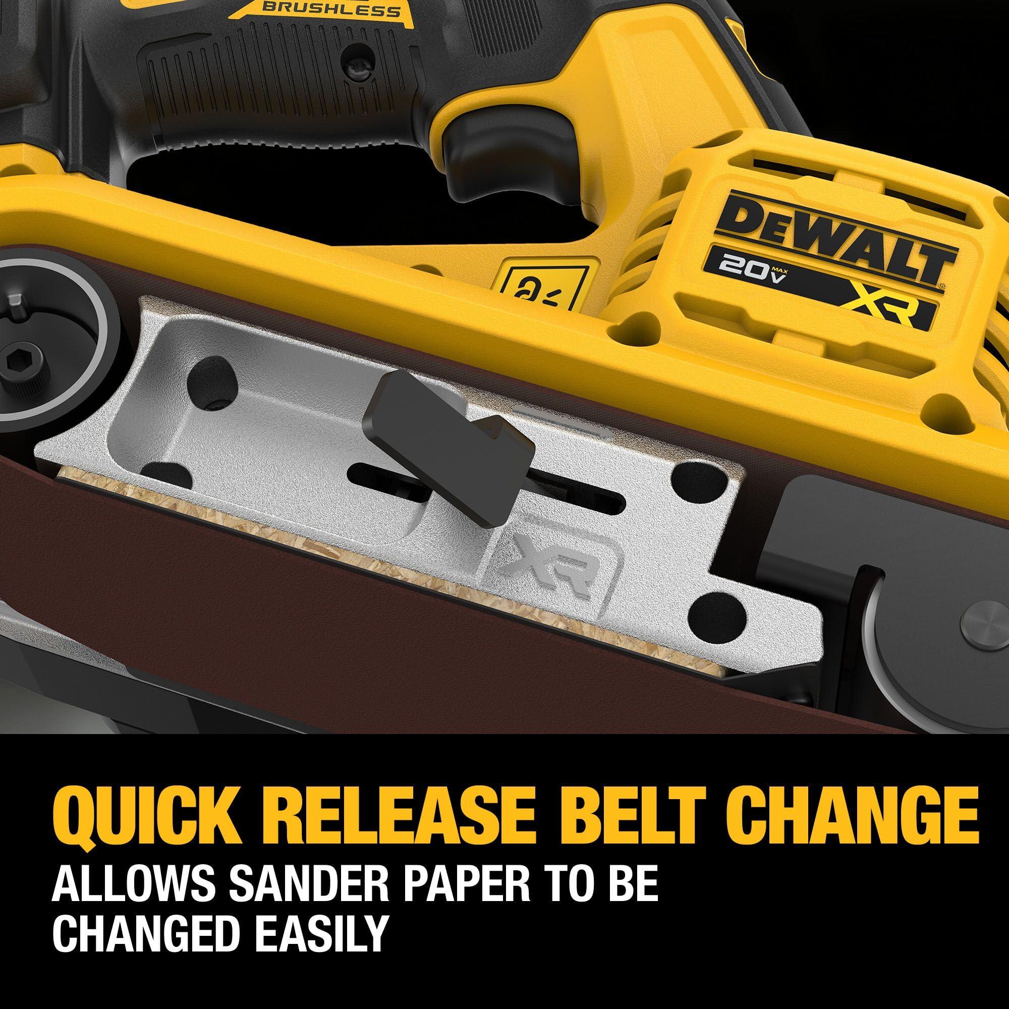 DEWALT 20V MAX* Belt Sander, Cordless, Brushless, Tool Only (DCW220B) - Image 7
