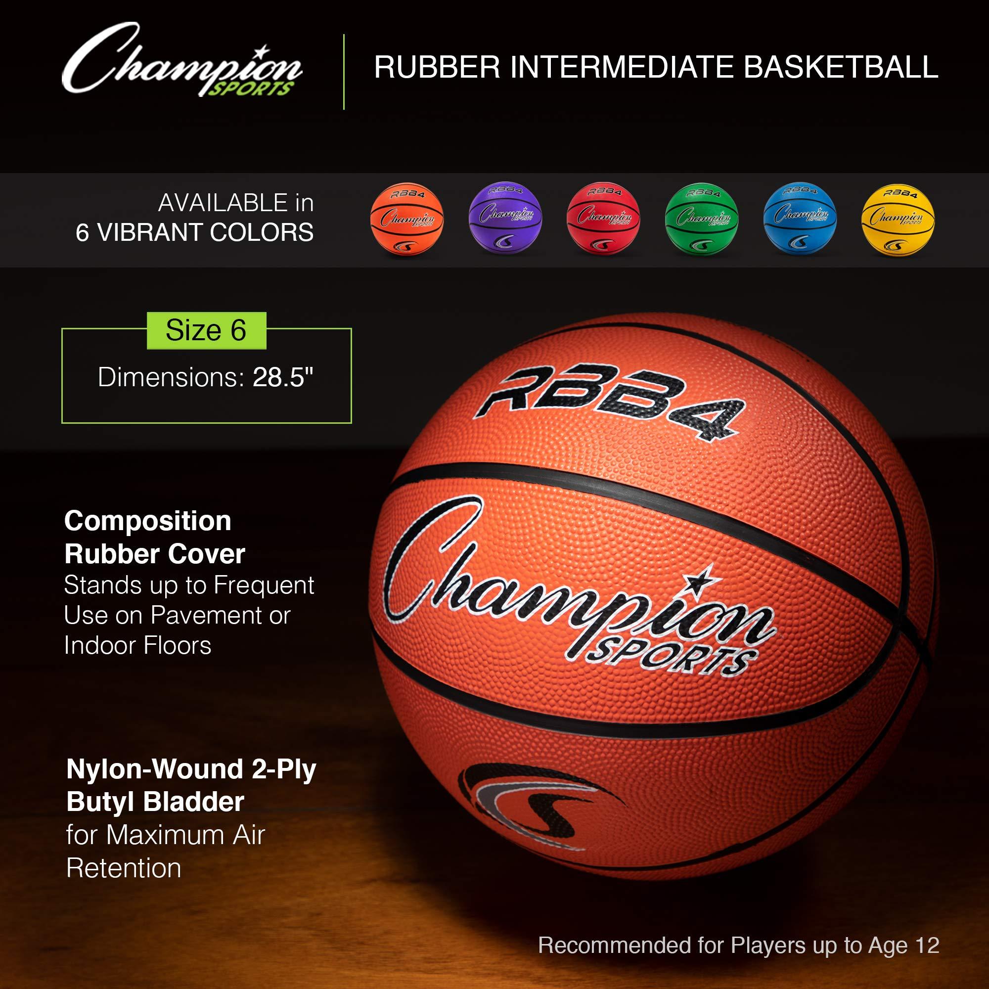 Champion Sports Rubber Basketballs – Heavy Duty Pro-Style, Indoor/Outdoor Use, Premium Basketball Equipment for Physical Education, Various Sizes & Colors (Size 3, 5, 6, 7) - Image 3