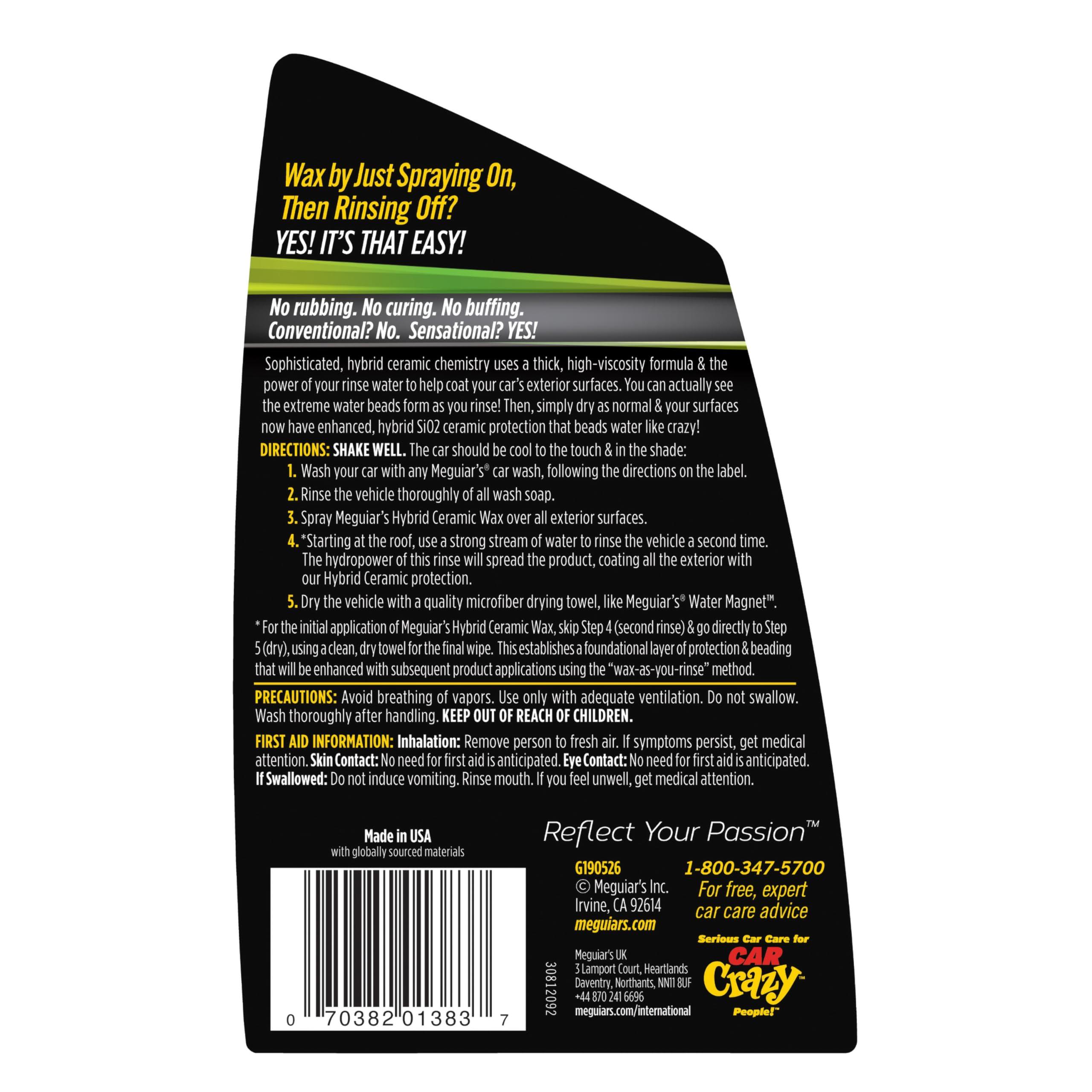 Meguiar's Hybrid Ceramic Wax, Easy-to-Use Spray Wax for Car Detailing with the Superior Protective Power of Advanced SiO2 Hybrid Barrier Technology, 26 Oz Spray Bottle - Image 7
