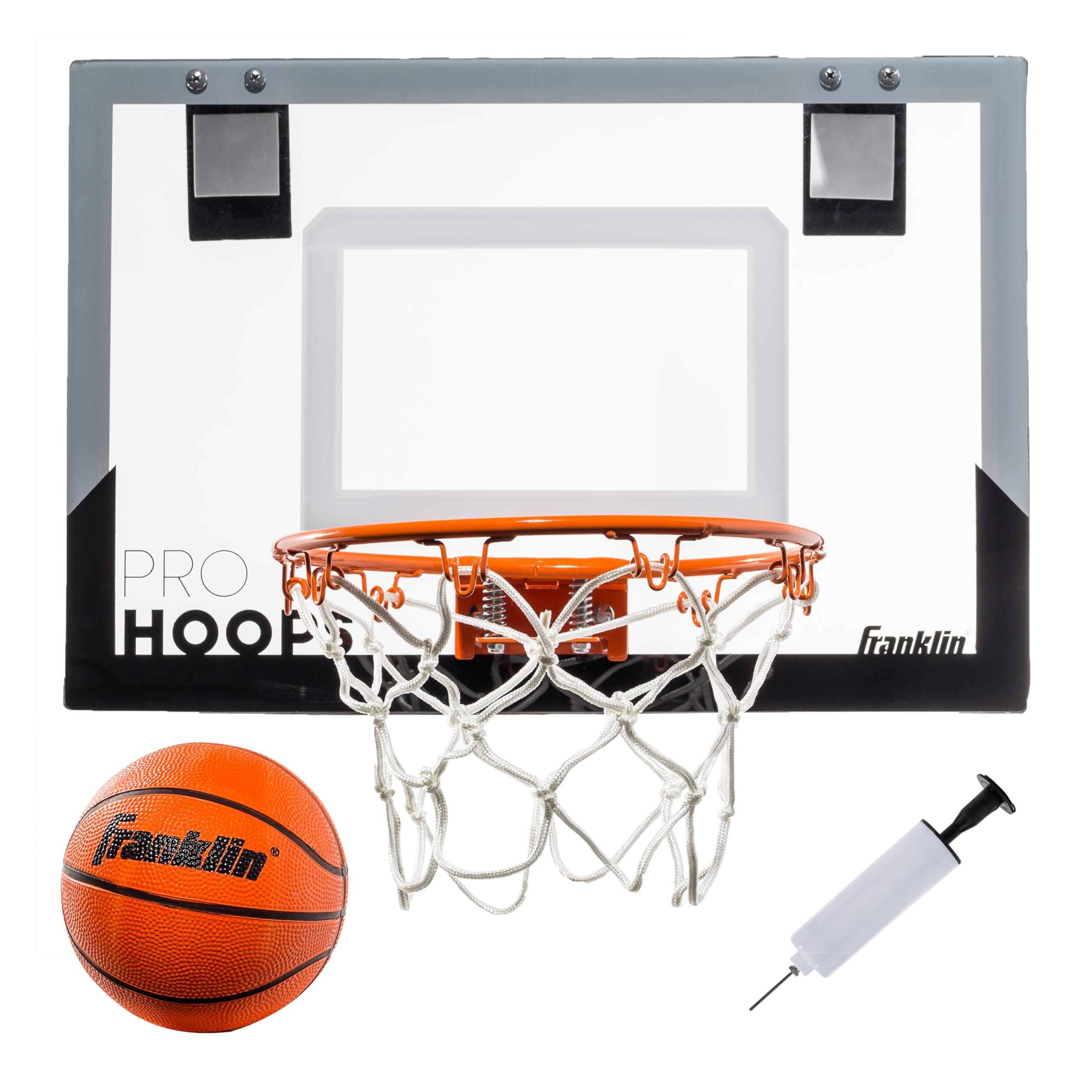 Franklin Sports Mini Basketball Hoops-Indoor Over The Door Mini Hoop+Basketball Sets-Perfect Accessory for Bedroom+Office