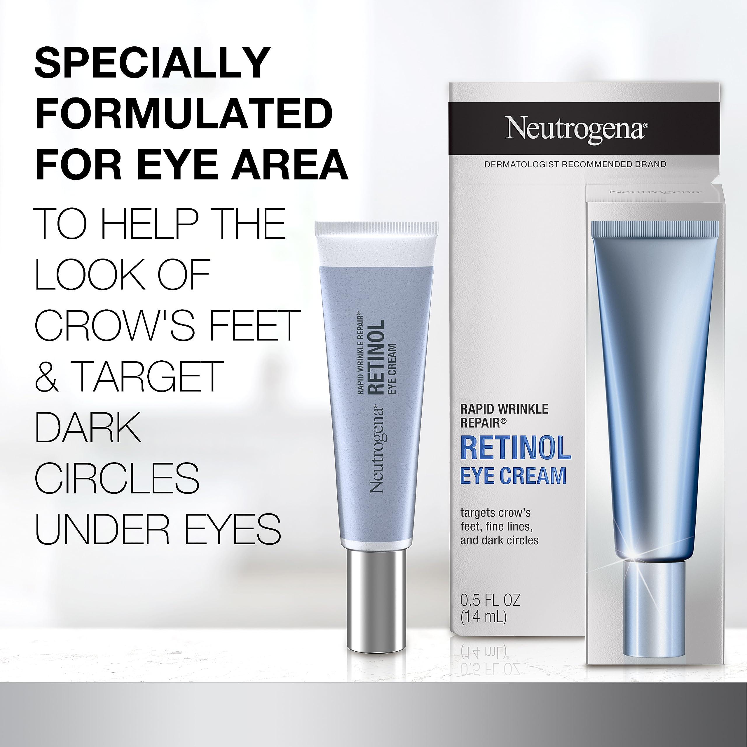 Neutrogena Rapid Wrinkle Repair Retinol Eye Cream for Dark Circles, Daily Anti-Aging Under Eye Cream with Retinol & Hyaluronic Acid to Fight Fine Lines, Wrinkles, & Dark Spots, 0.5 fl. oz - Image 2