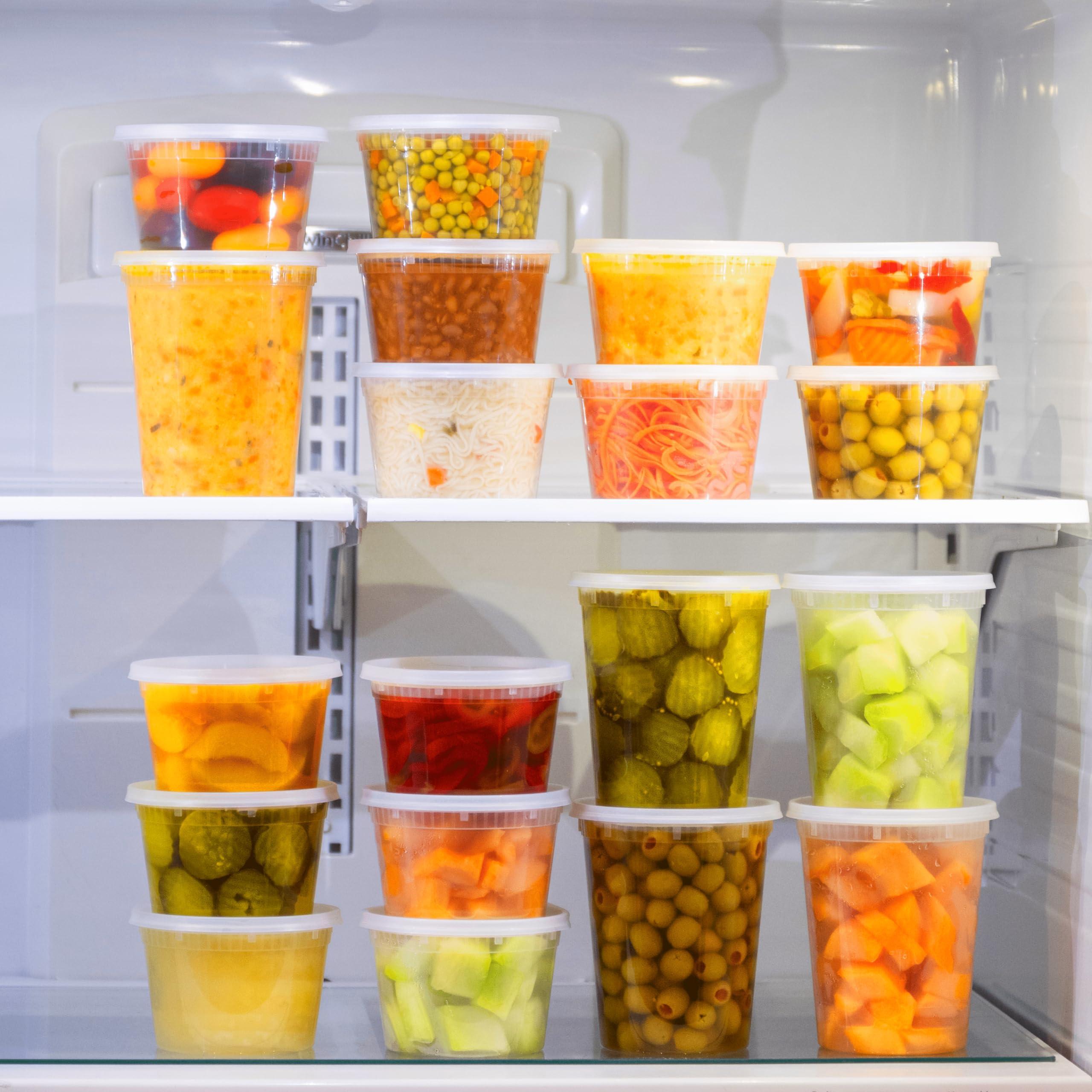 48 Pack Plastic Deli Containers with Lids (16, 32 oz 24 Each) - Food Storage Containers with Lids - Clear Disposable Meal Prep Containers, BPA Free, Stackable, Leakproof, Microwave and Freezer Safe - Image 4