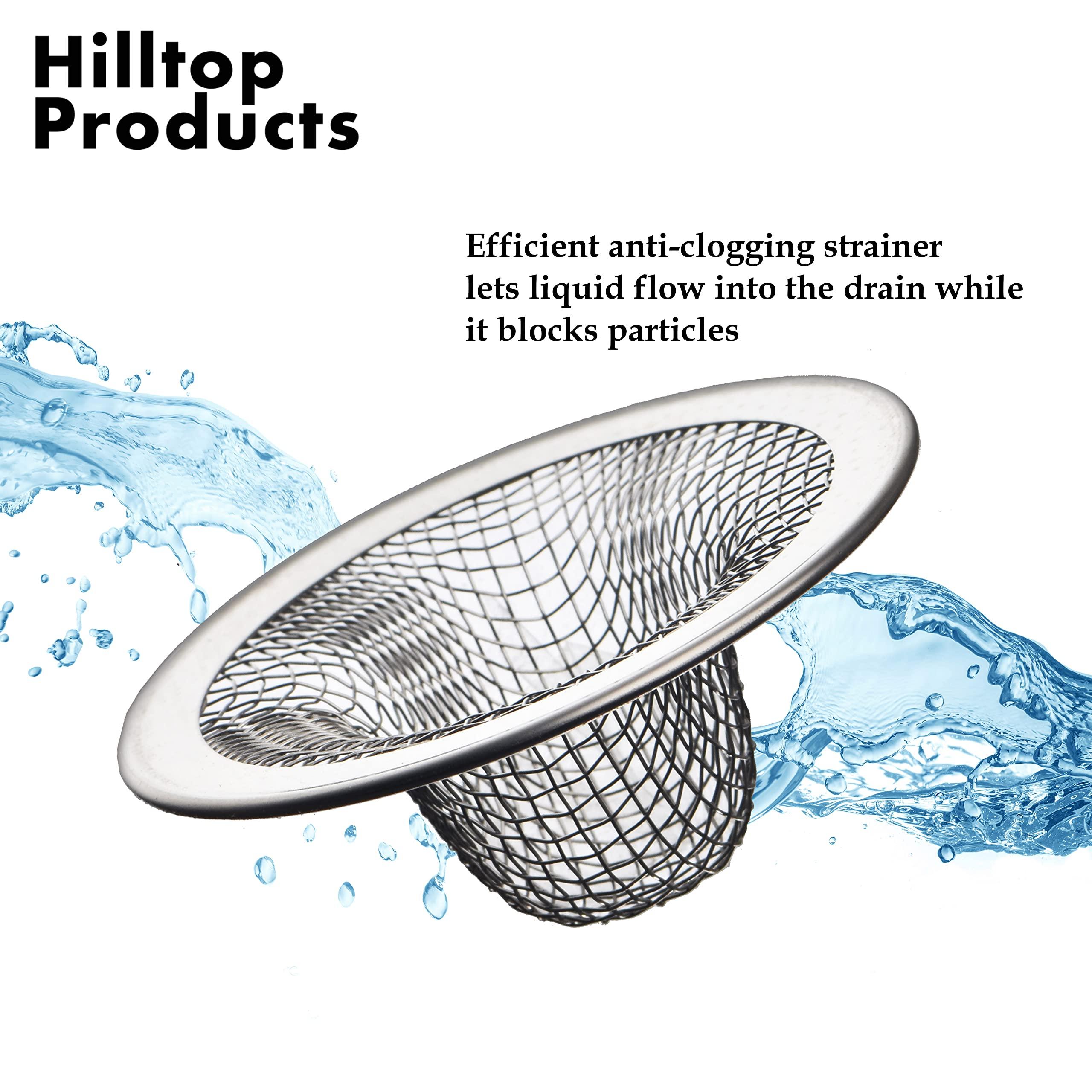 6 Pack - 2.125" Top / 1" Basket- Mesh Sink Drain Strainer Hair Catcher for Bathroom Sink, Utility, Slop, Laundry, RV and Lavatory - Image 5