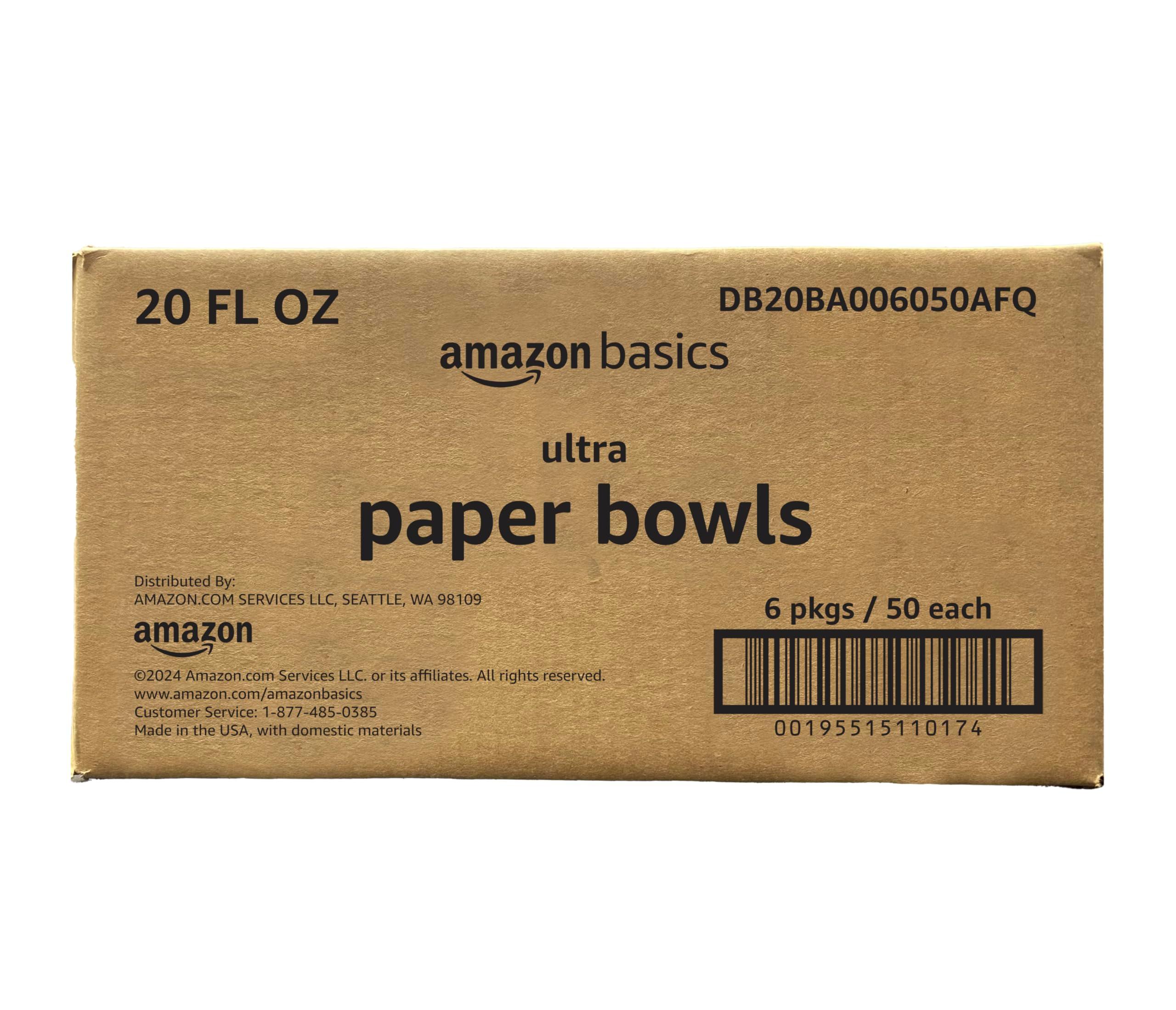Amazon Basics Ultra Paper Bowls, 20 Oz, Disposable, 300 Count, White (6 packs of 50) - Image 4