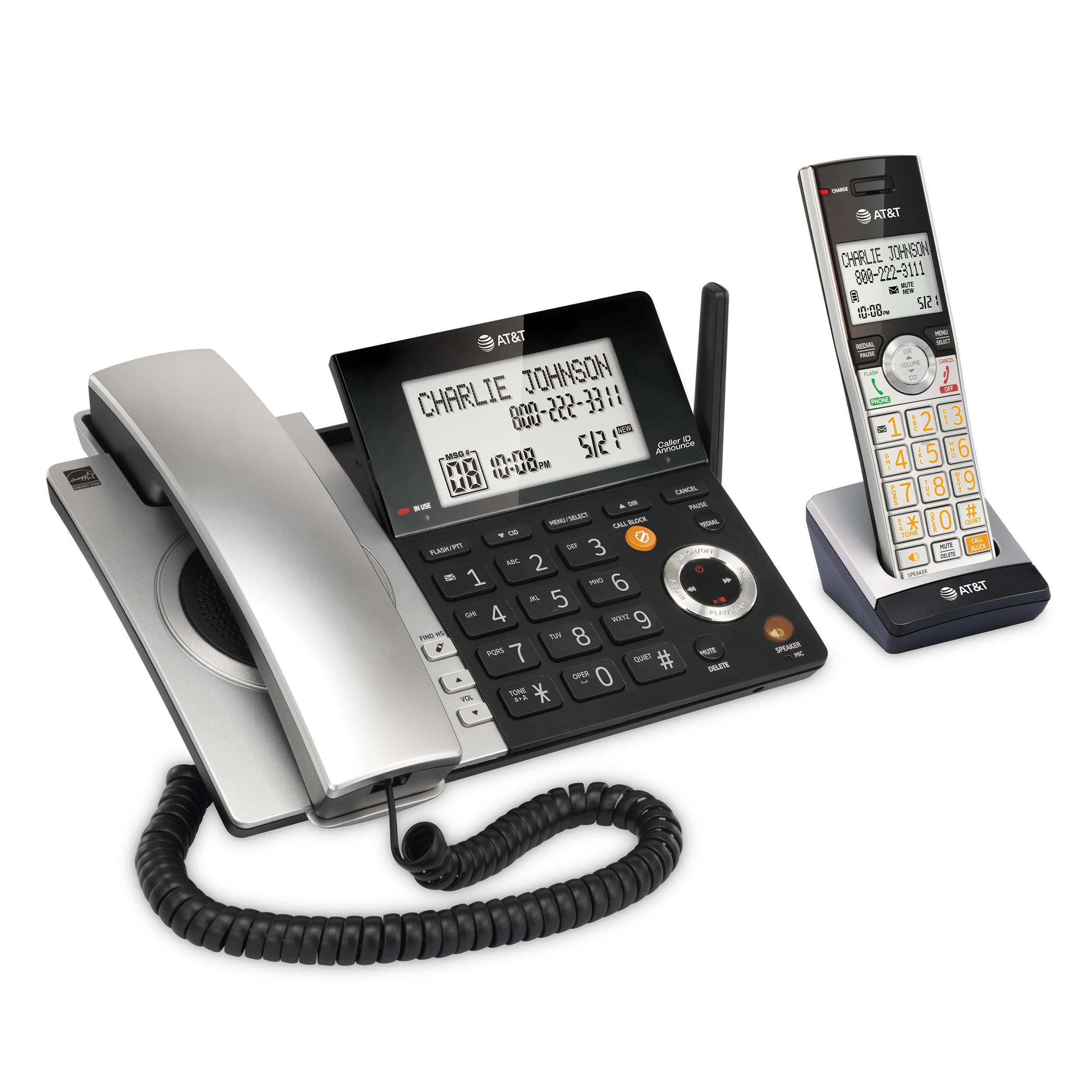 AT&T CL84107 DECT 6.0 Expandable Corded/Cordless Phone with Smart Call Blocker, Black/Silver with 1 Handset - Image 15