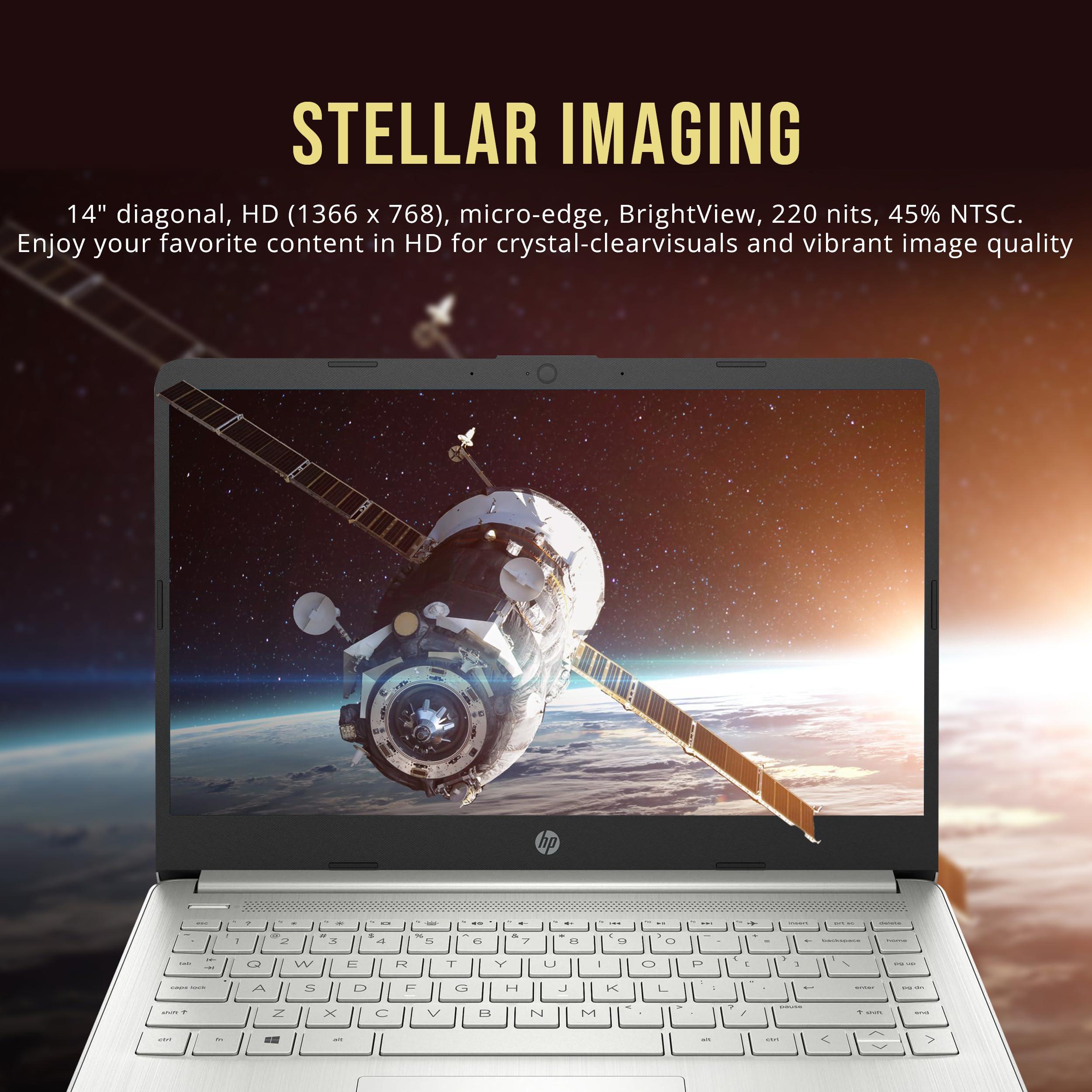 HP Stream 14" HD BrightView Laptop, Intel Celeron N4120, 16GB RAM, 288GB Storage (128GB eMMC + 160GB Docking Station Set), Intel UHD Graphics, 720p Webcam, Wi-Fi, 1 Year Office 365, Win 11 S, Silver - Image 4