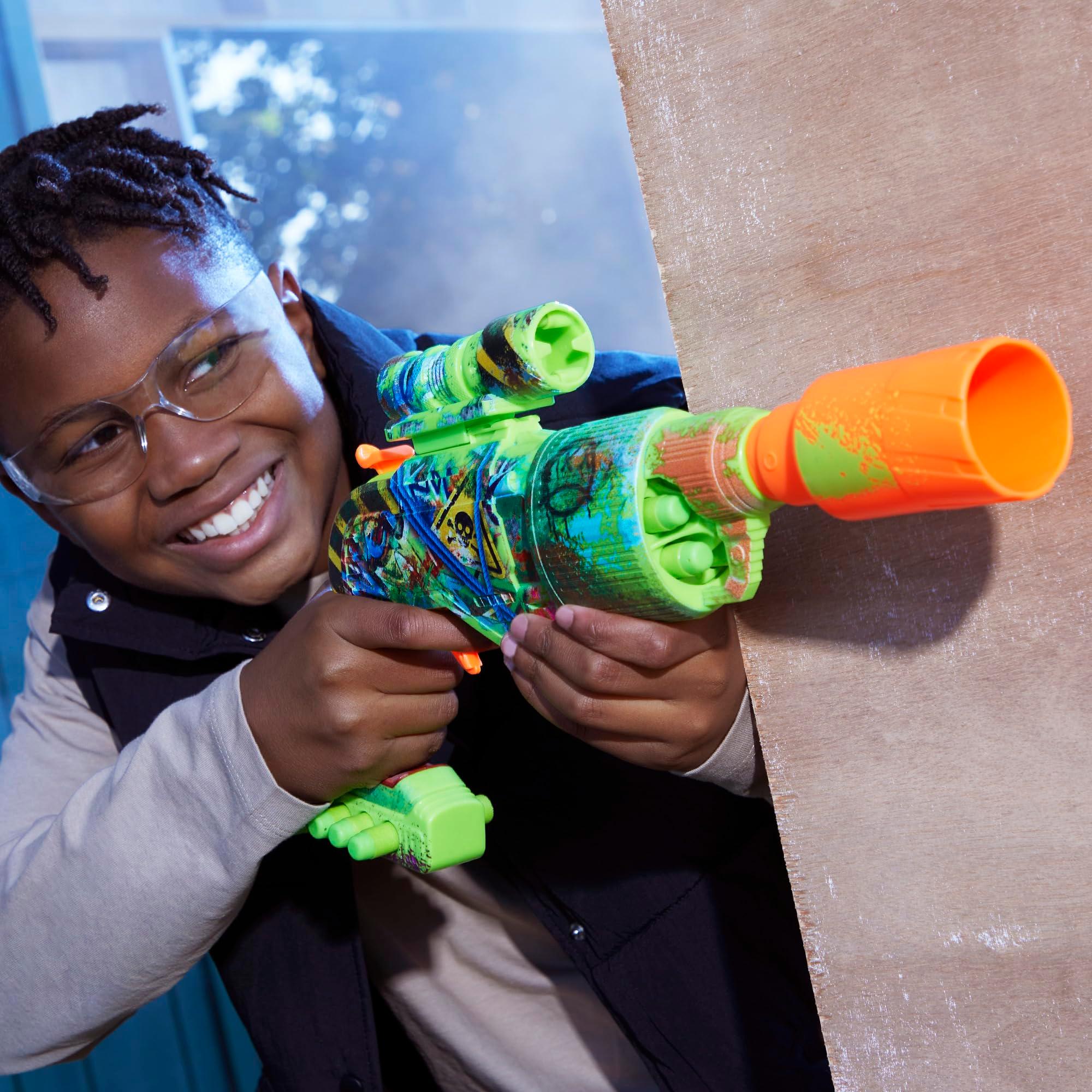NERF Zombie Driller Dart Blaster, 16 Nerf Elite Darts, Rotating 5 Dart Cylinder, Removable Scope, Outdoor Games, Ages 8+ - Image 6
