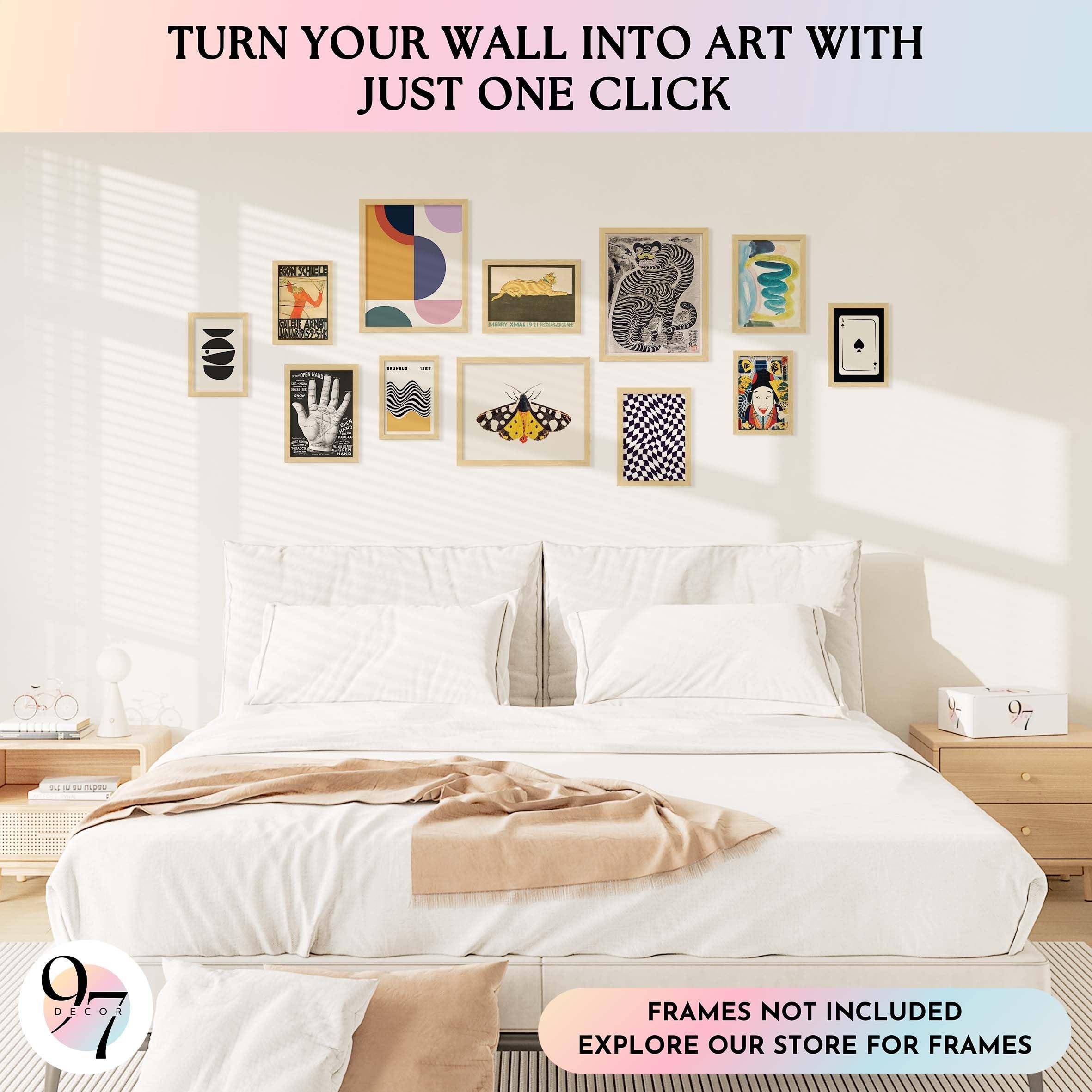 97 Decor Vintage Eclectic Wall Art Collage - Abstract Modern Art Prints For Wall Decor, Cool Funky Pictures Maximalist Paintings Retro Bauhaus Posters Set For Dorm Bedroom Home Decorations (Unframed) - Image 3