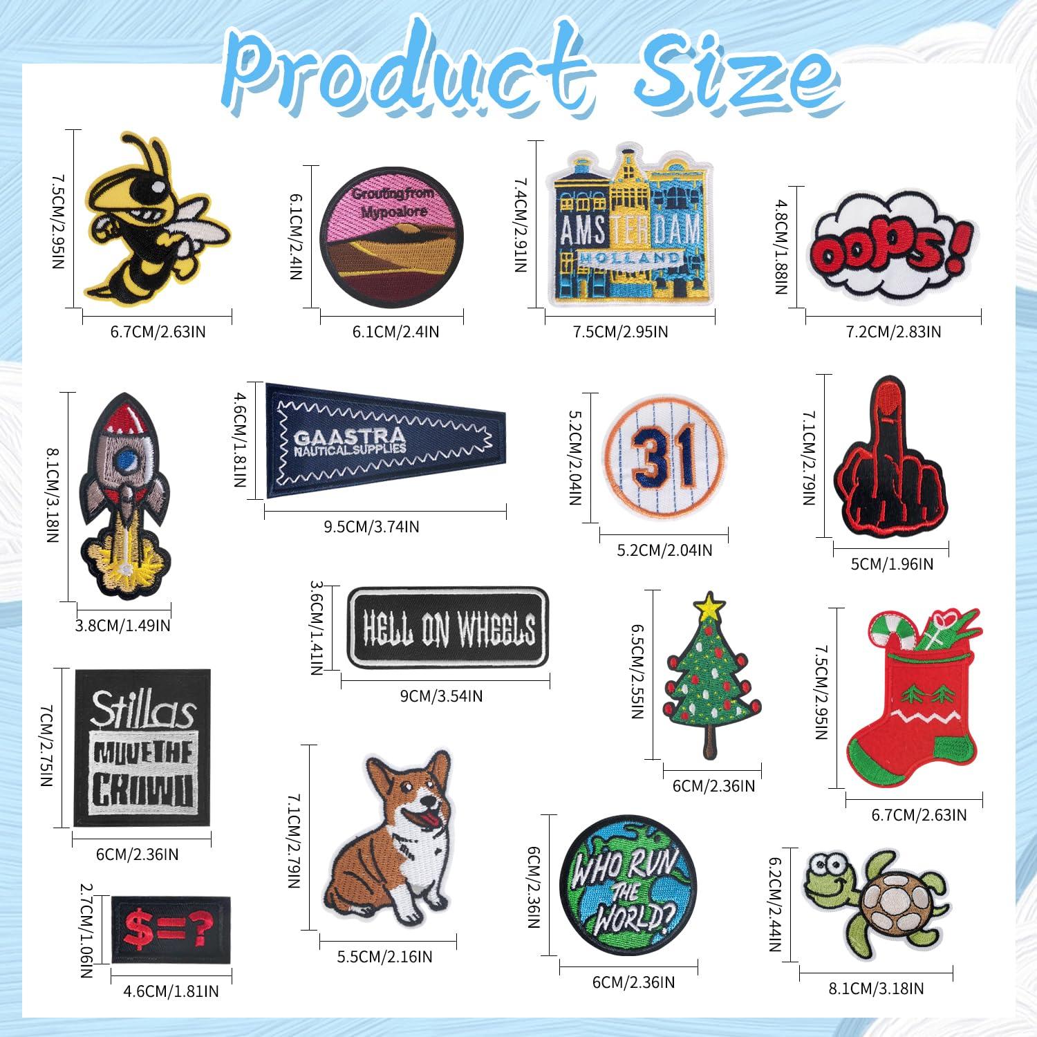 100Pcs Random Assorted Styles Embroidered Patches, Sew on/Iron on Patch Applique for Clothes, Dress, Hat, Jeans, DIY Accessories - Image 2