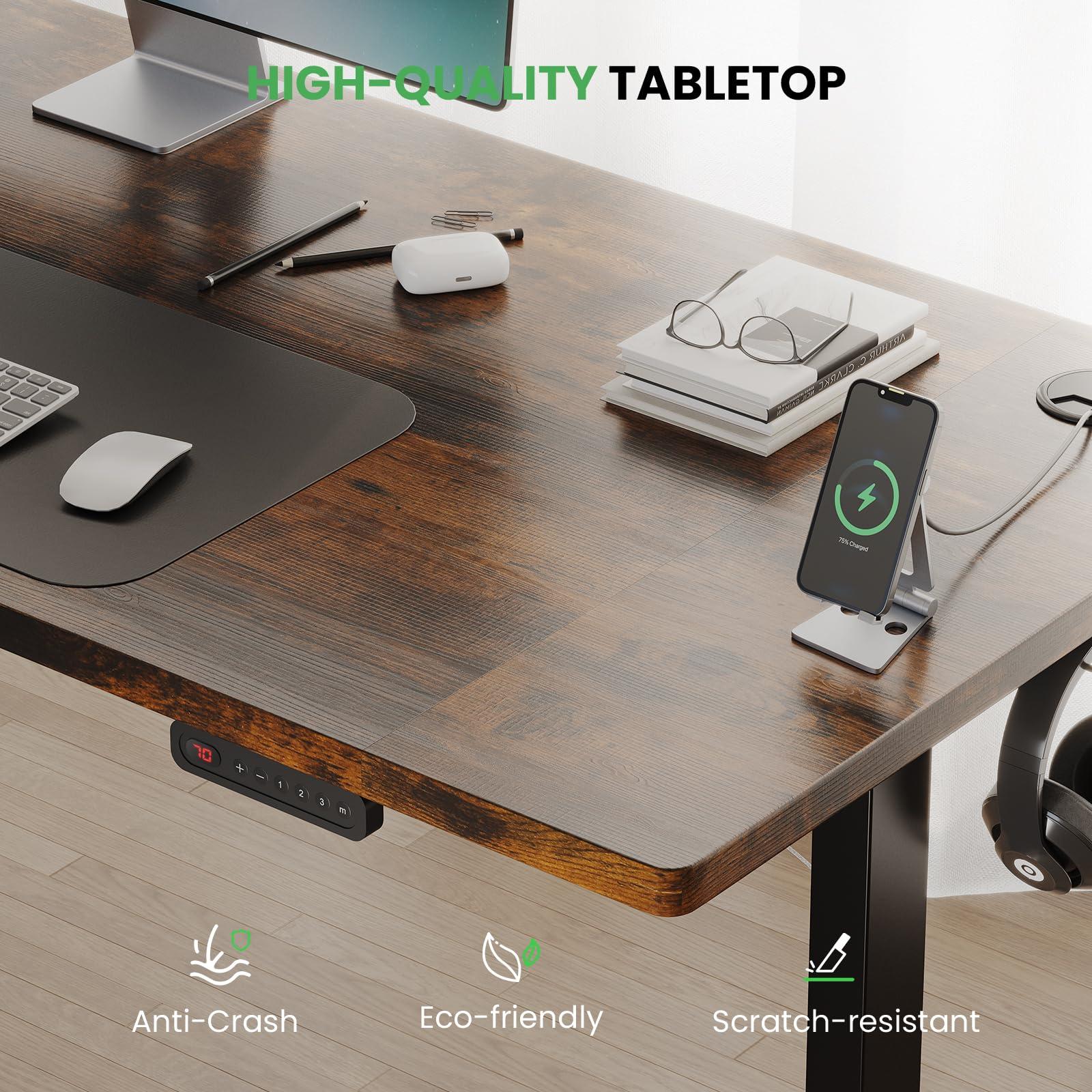 SIAGO Electric Standing Desk Adjustable - 48 x 24 Inch Sit Stand up Desk with Cable Management - 3 Memory Preset Adjustable Height Table - Image 7
